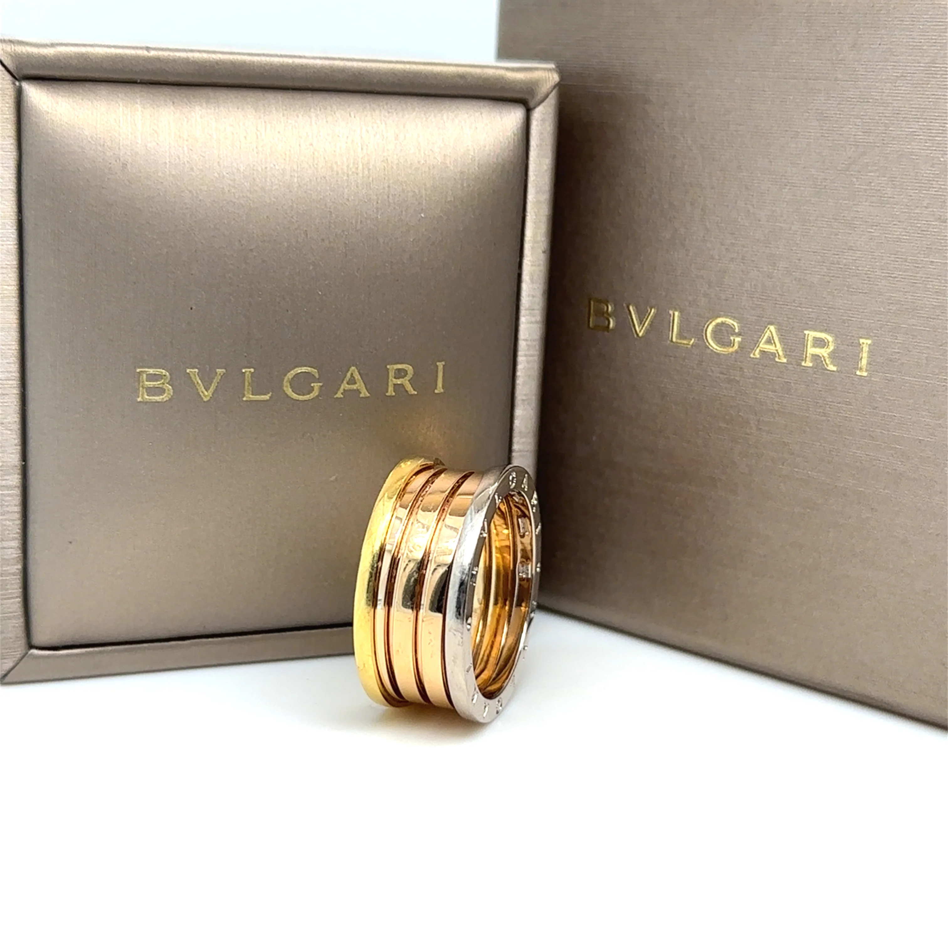 Bvlgari 18ct White, Rose & Yellow Gold B.Zero1 4 Band Ring 14g - Image 8