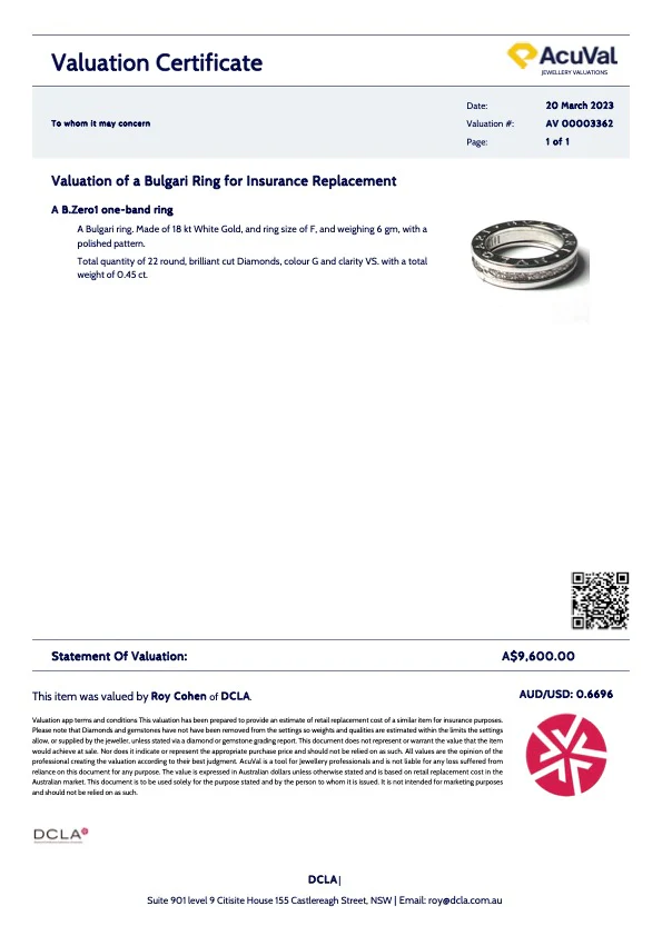 Bvlgari 18ct White Gold B.Zero1 Ring 0.45ct - Image 10