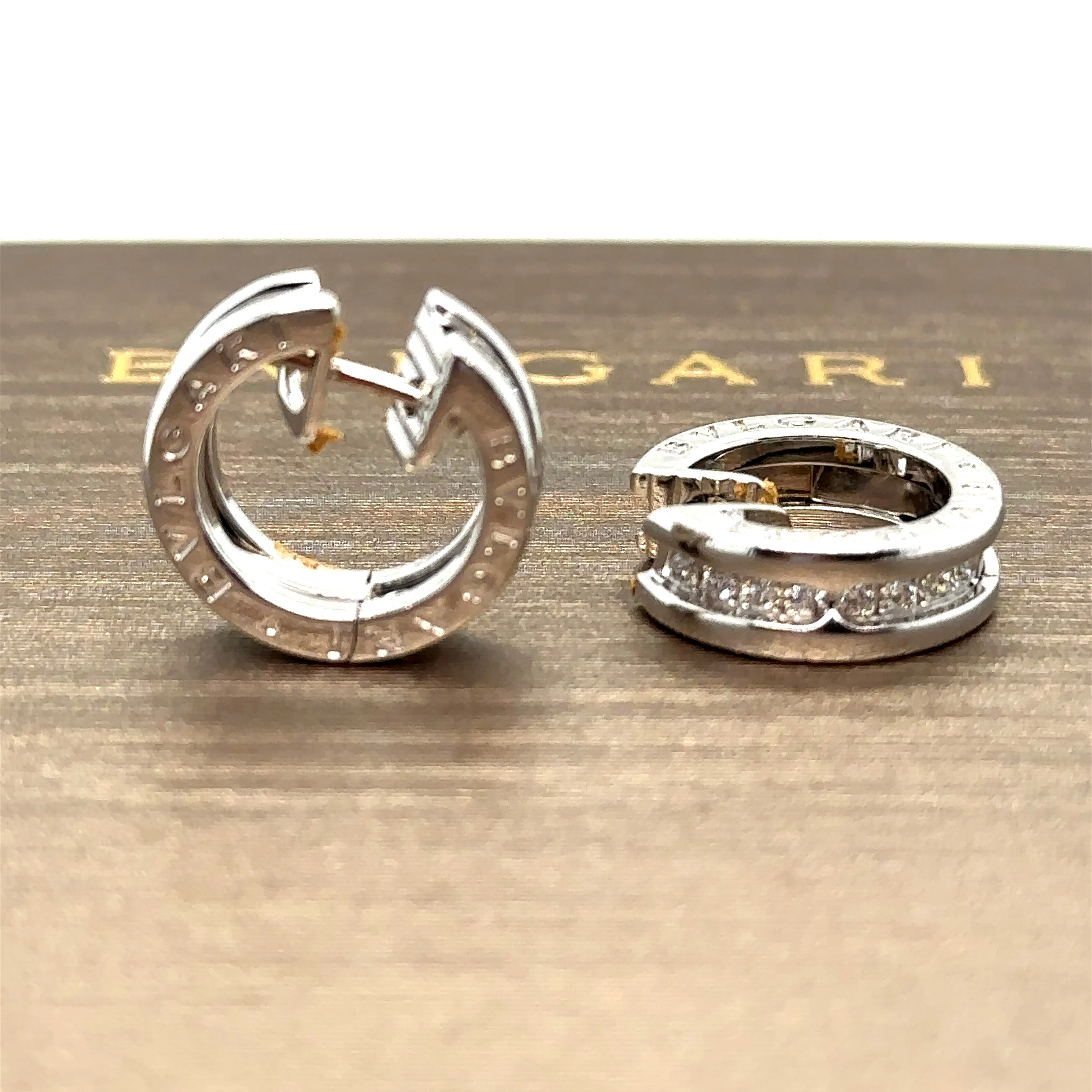 Bvlgari B.Zero1 Small Hoop Diamond Earrings - Image 3