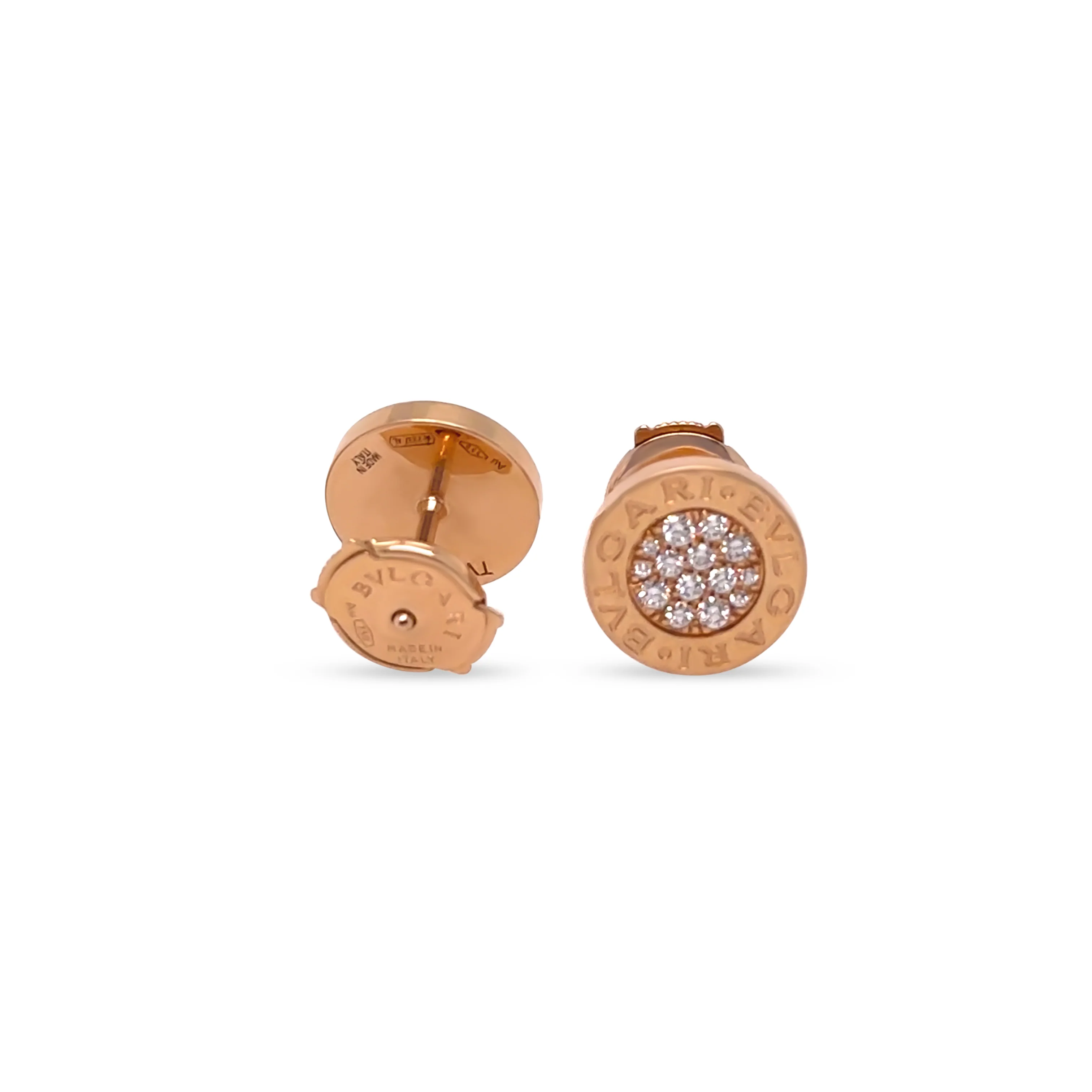 Bvlgari Bvlgari Classic 18ct Rose Gold Earrings 0.18ct 4g - Image 2