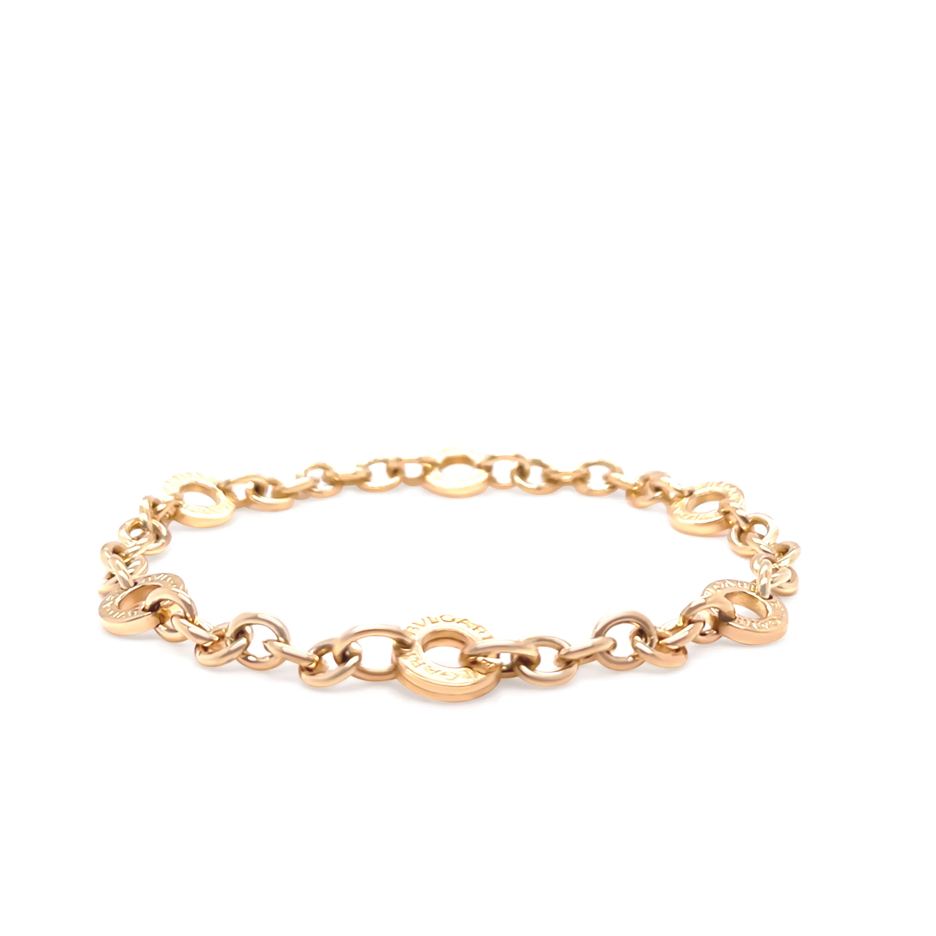 Bvlgari Rare 18ct Yellow Gold 6-Circle Engraved Bracelet 15.82g - Image 2