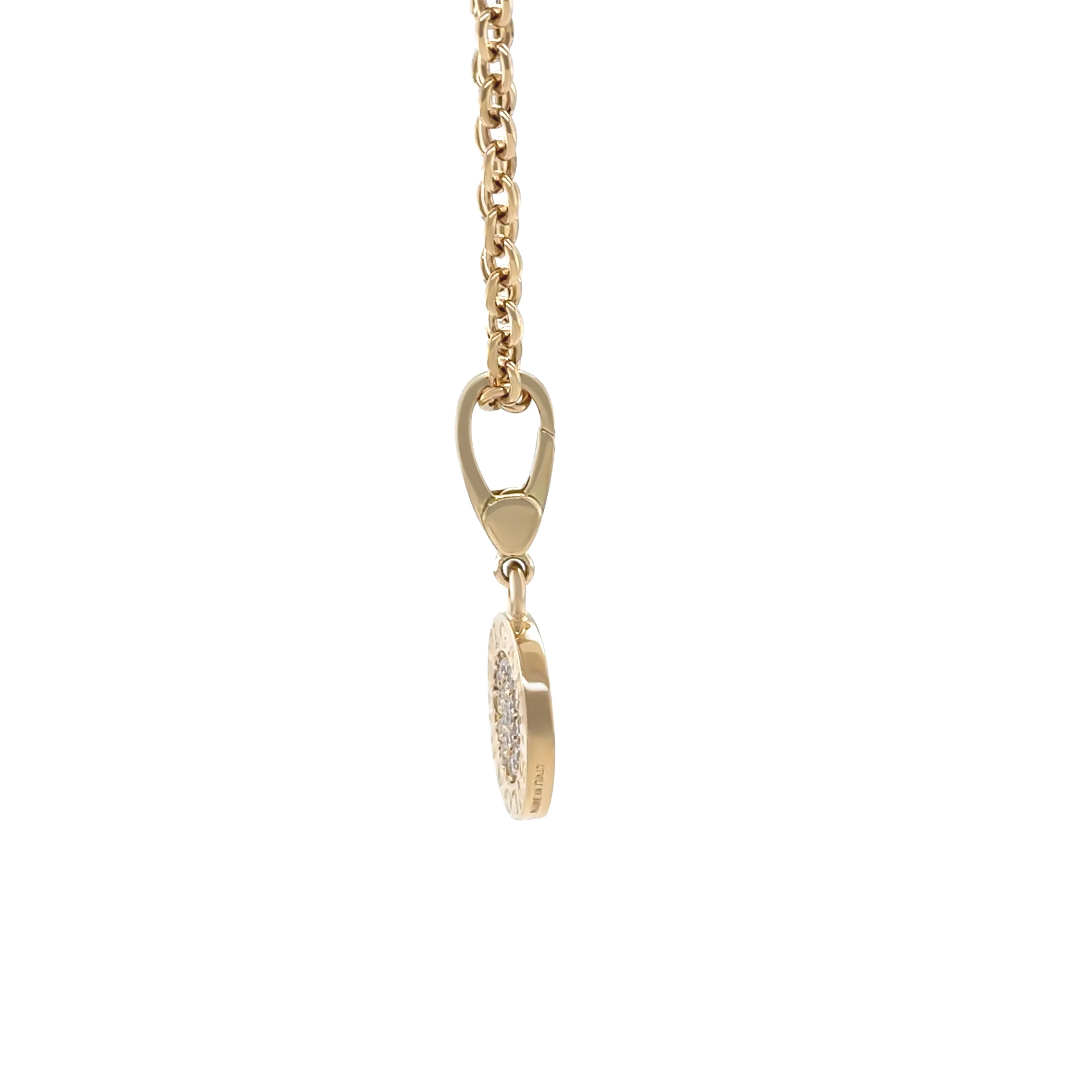 Bvlgari Rare 18ct Yellow Gold Pave Diamond Pendant with Chain 14.95g - Image 4