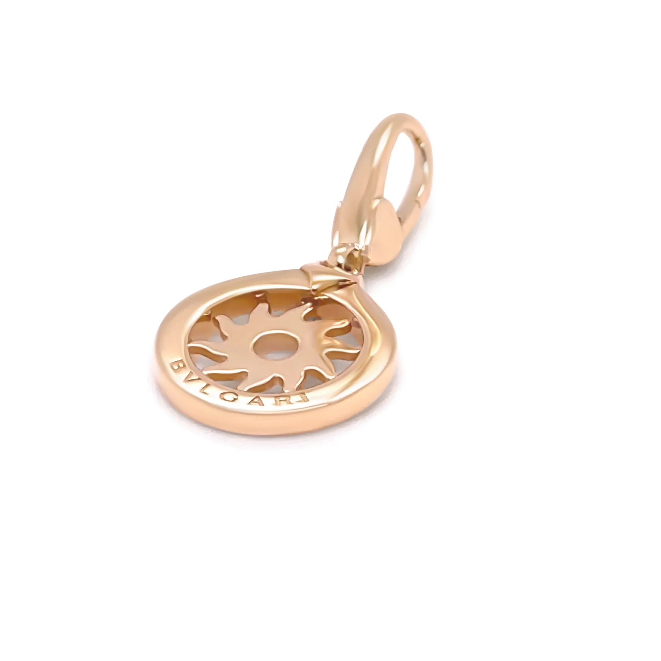 Bvlgari Rare 18ct Yellow Gold Tondo Sunburst Circle Charm Pendant 3.73g - Image 2