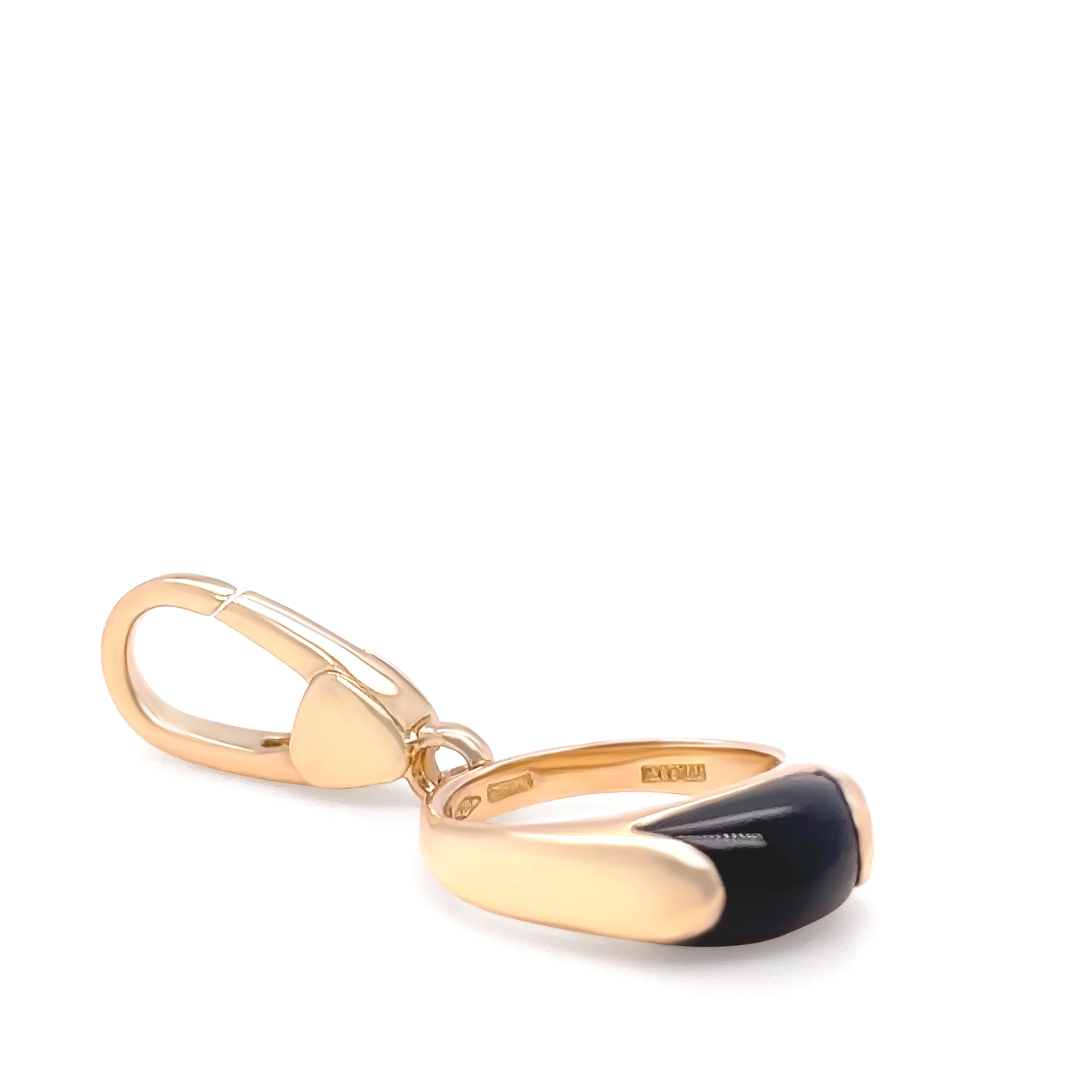 Bvlgari Rare 18ct Yellow Gold Tronchetto Onyx Charm Pendant 2.74g - Image 2