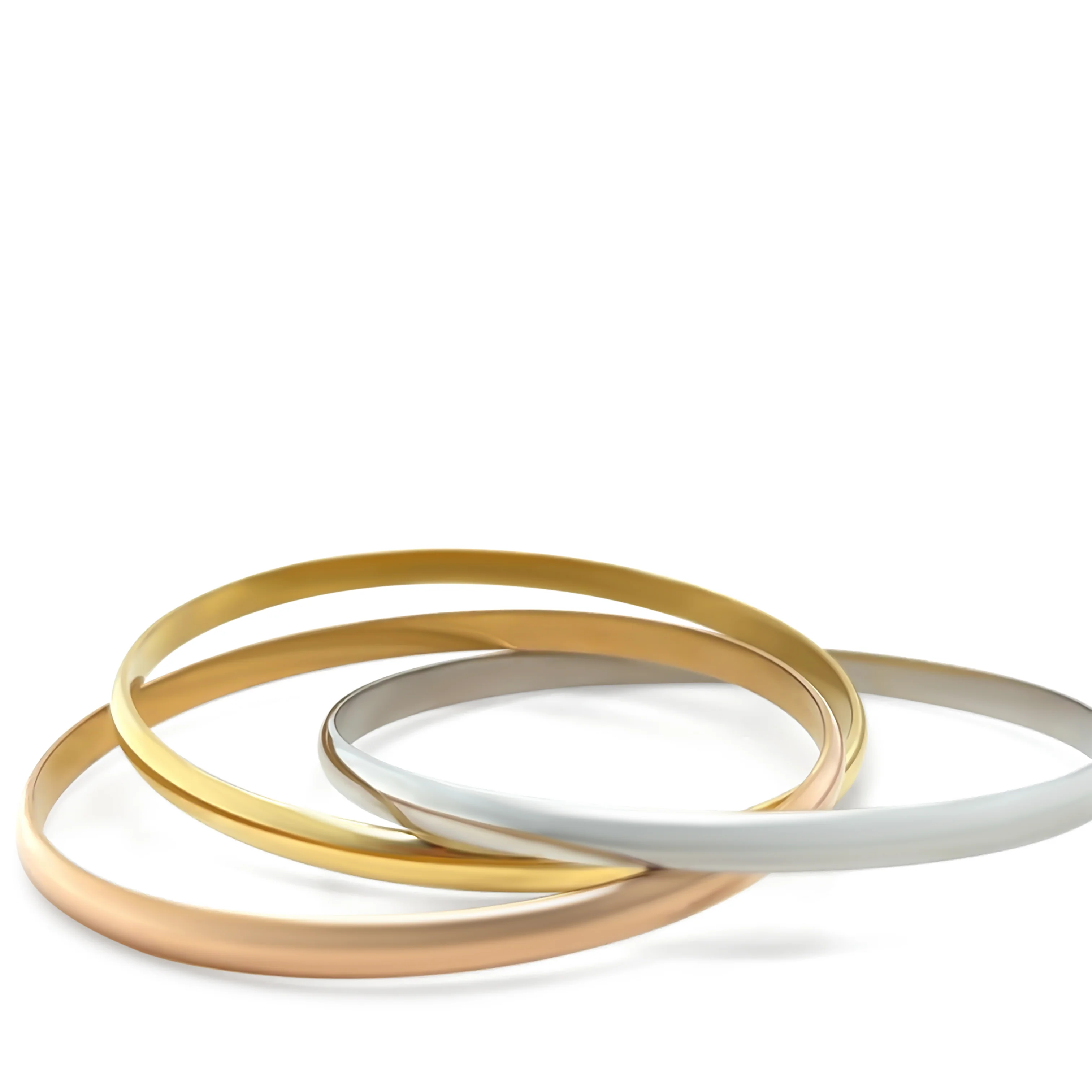 Cartier 18ct 3 Tone Gold Trinity Bracelet 61.75g - Image 2