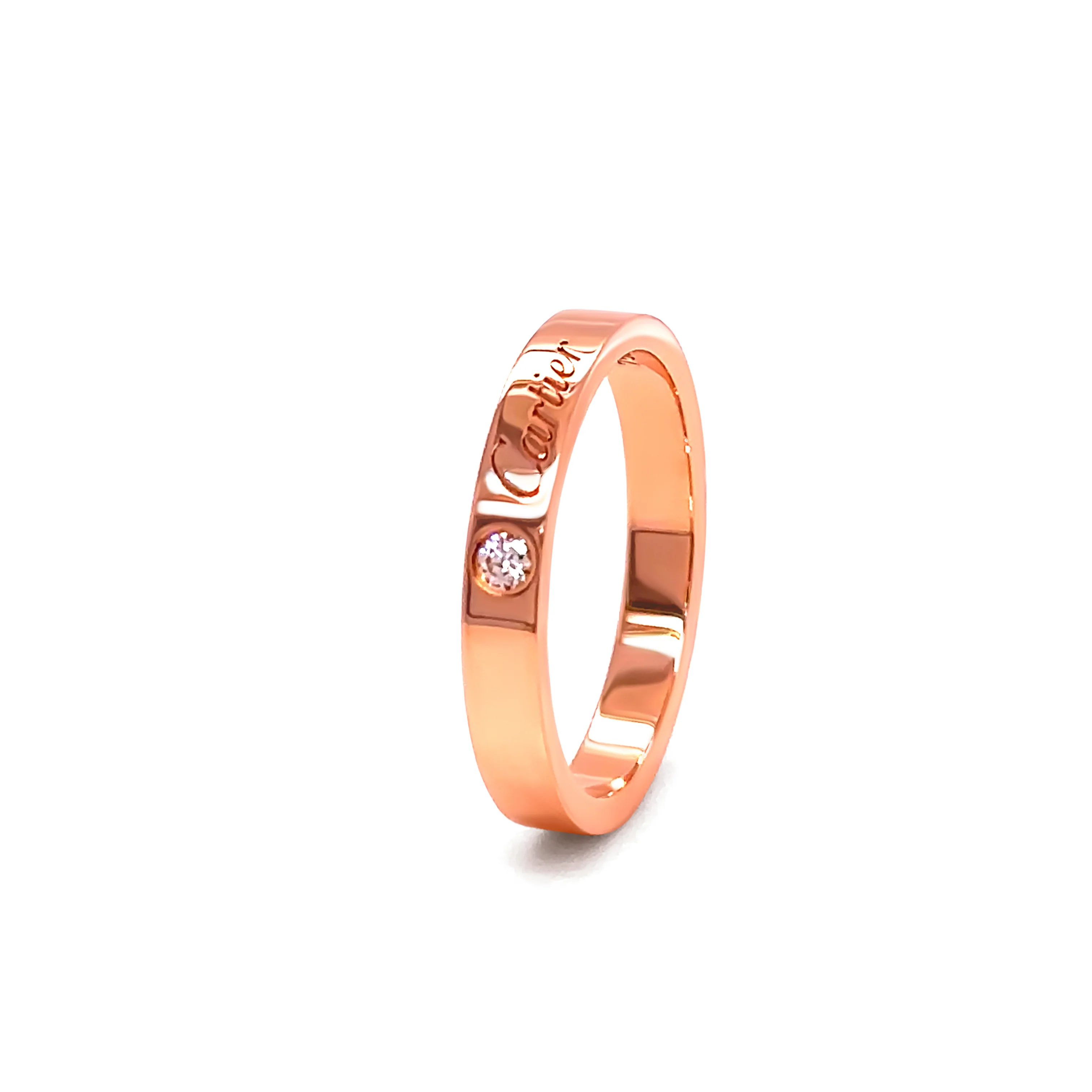 Cartier 18ct Rose Gold C de Cartier Diamond Wedding Band Ring 0.03ct 4g - Image 6