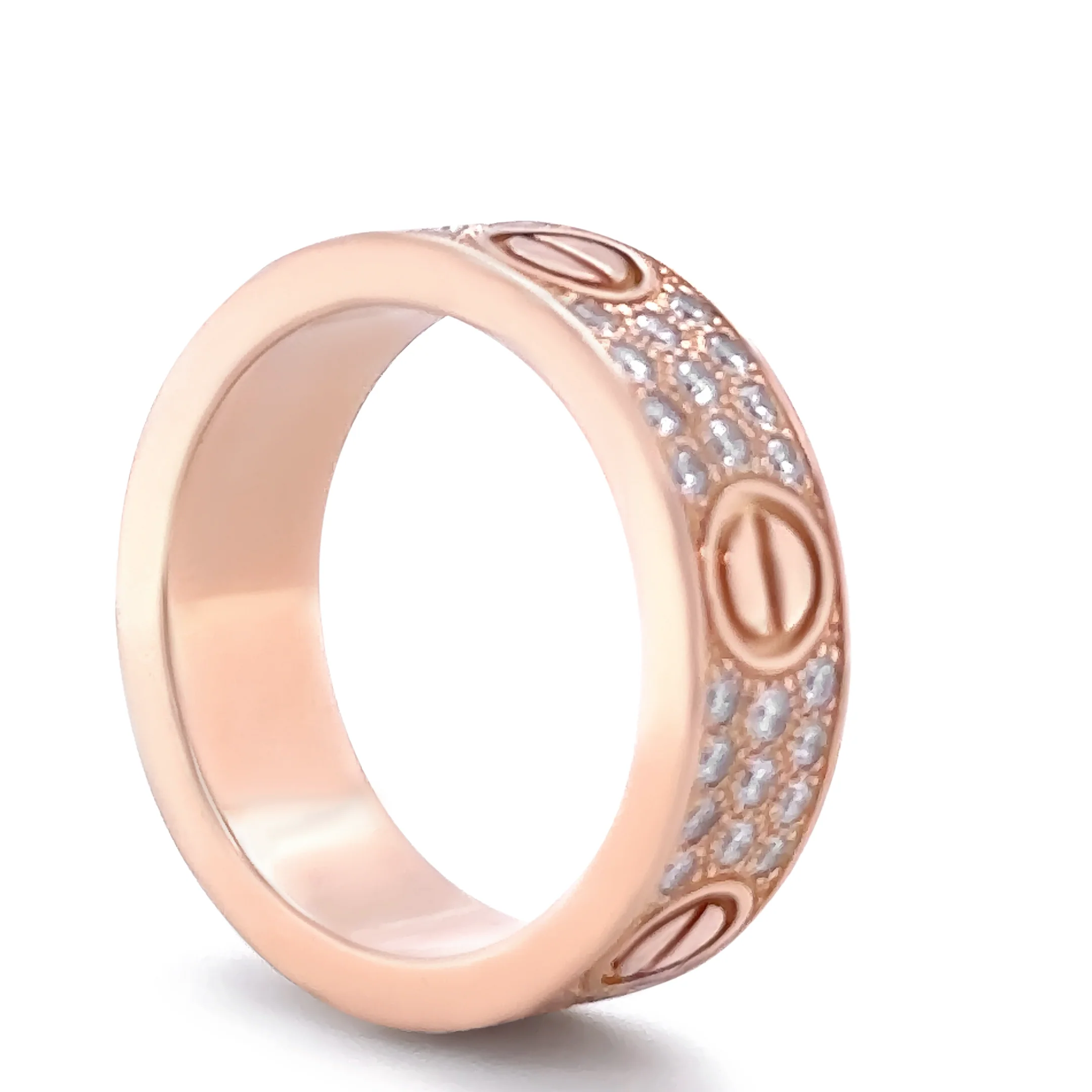 Cartier 18ct Rose Gold Love Classic Pavé Diamond Ring 0.70ct - Image 4