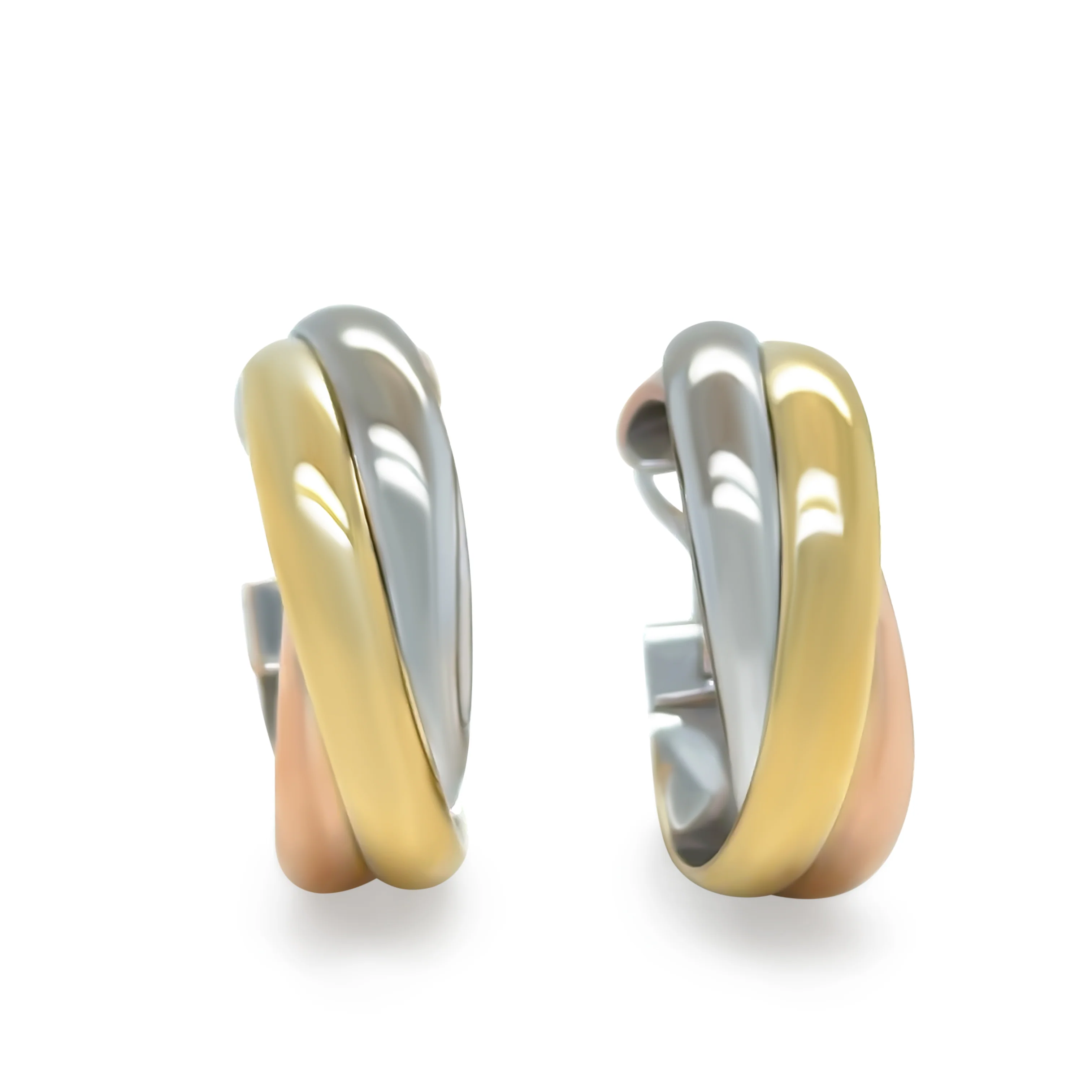 Cartier 18ct Tri Gold Trinity Earrings 13.73g - Image 2