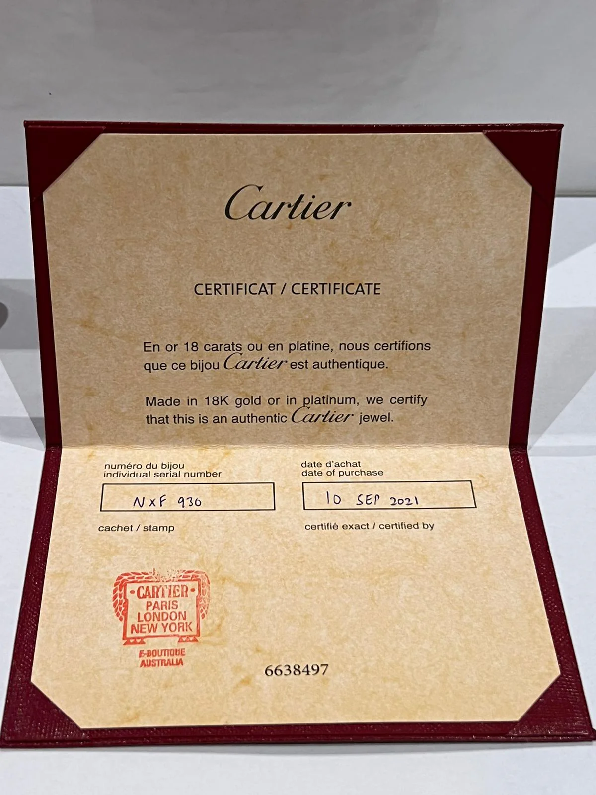 Cartier 18ct White Gold Love Ring 3.6g - Image 13