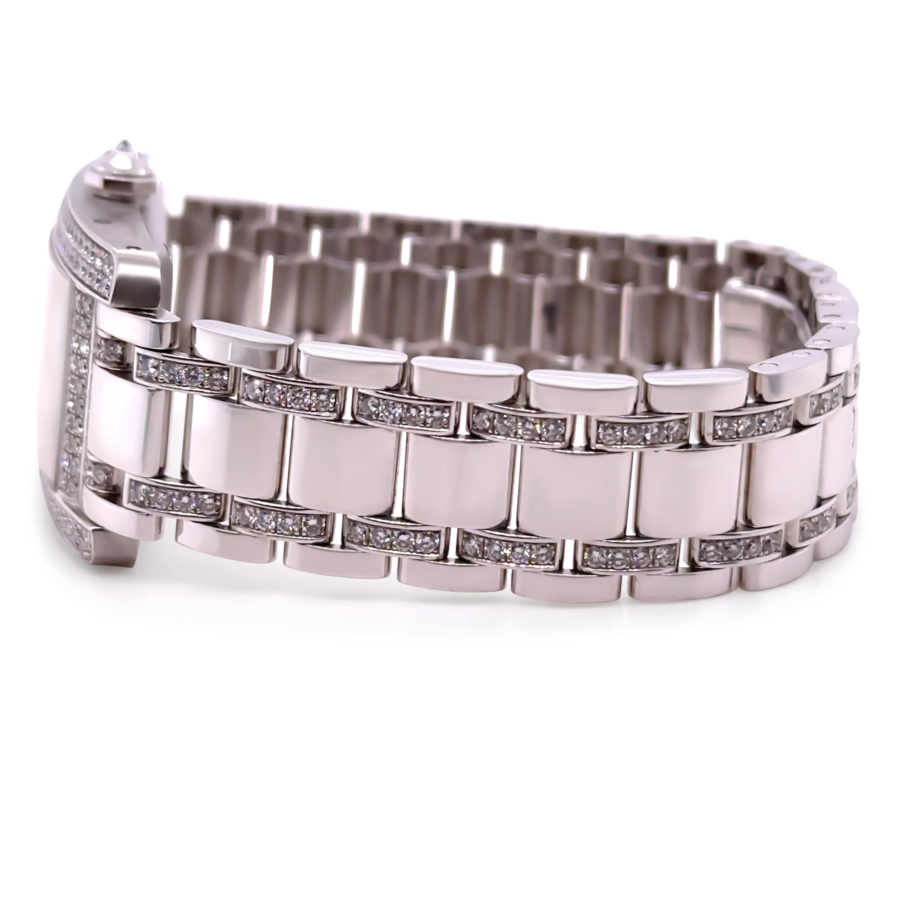 Cartier 18ct White Gold Tank Américaine Diamond Watch 3.62ct - Image 5