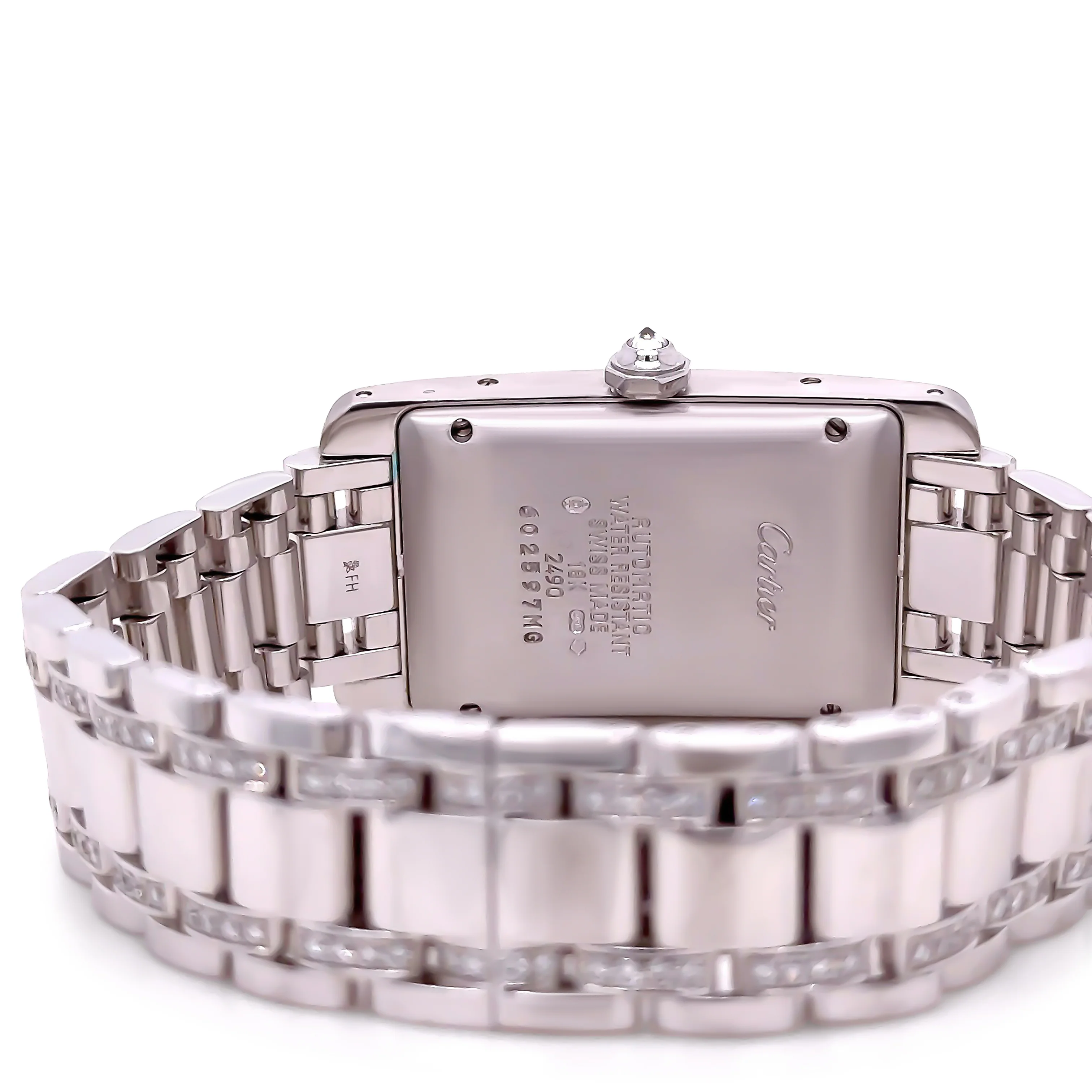 Cartier 18ct White Gold Tank Américaine Diamond Watch 3.62ct - Image 6