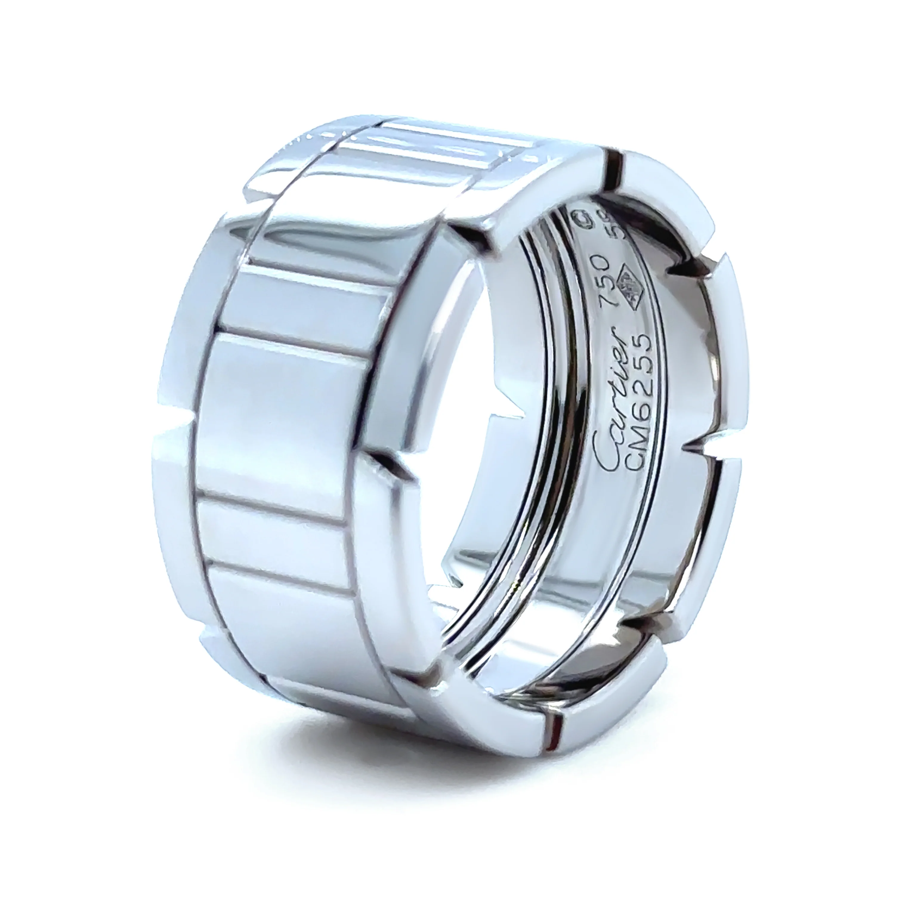 Cartier 18ct White Gold Tank Française Ring 14.81g - Image 5