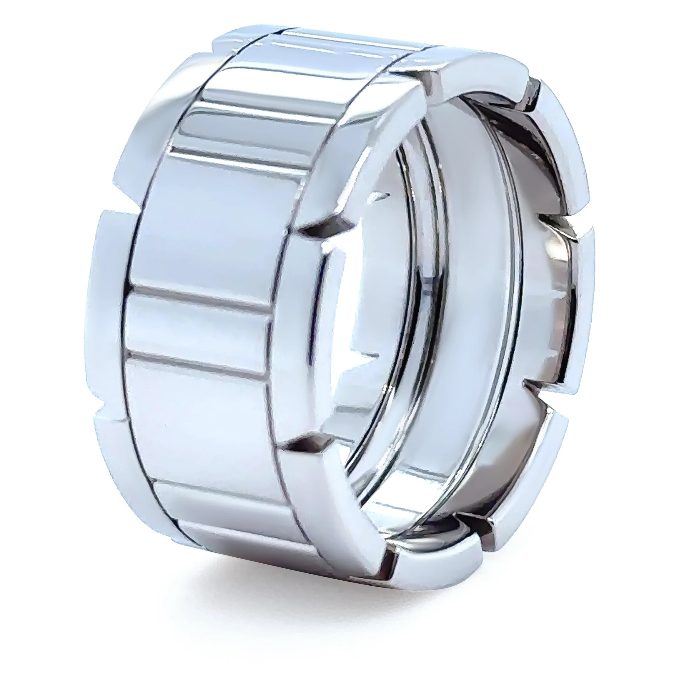 Cartier 18ct White Gold Tank Française Ring 14.81g - Image 6