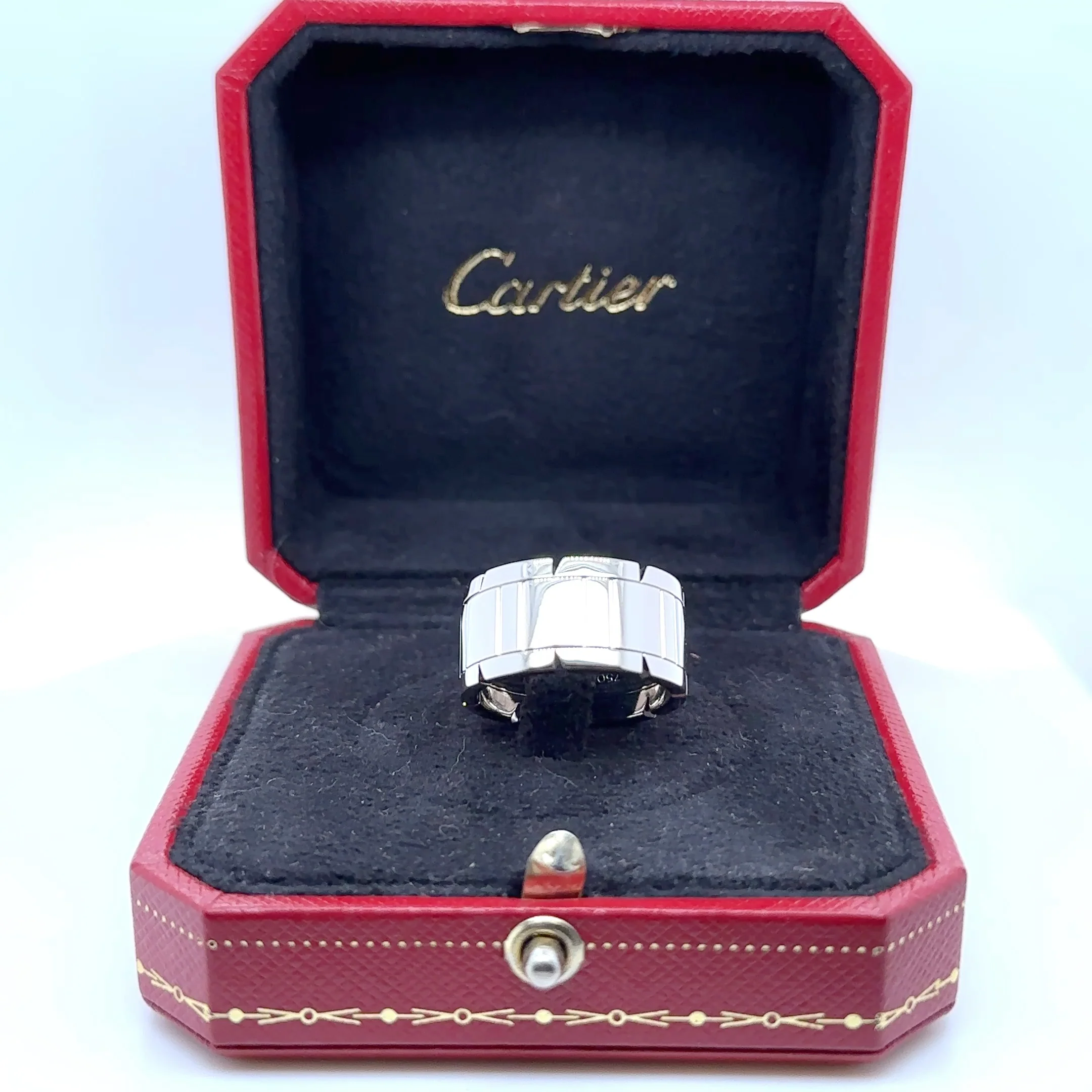 Cartier 18ct White Gold Tank Française Ring 14.81g - Image 7
