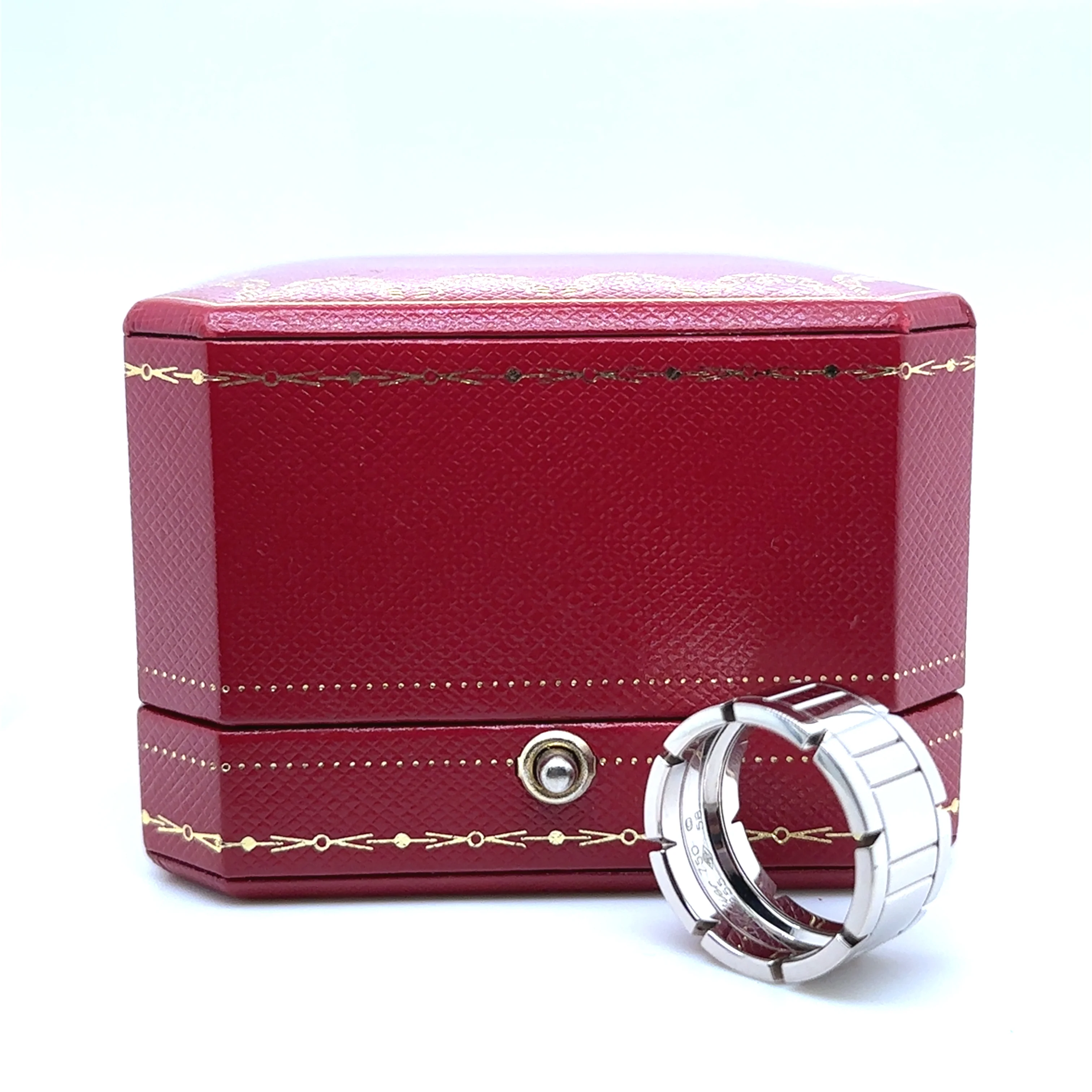 Cartier 18ct White Gold Tank Française Ring 14.81g - Image 9