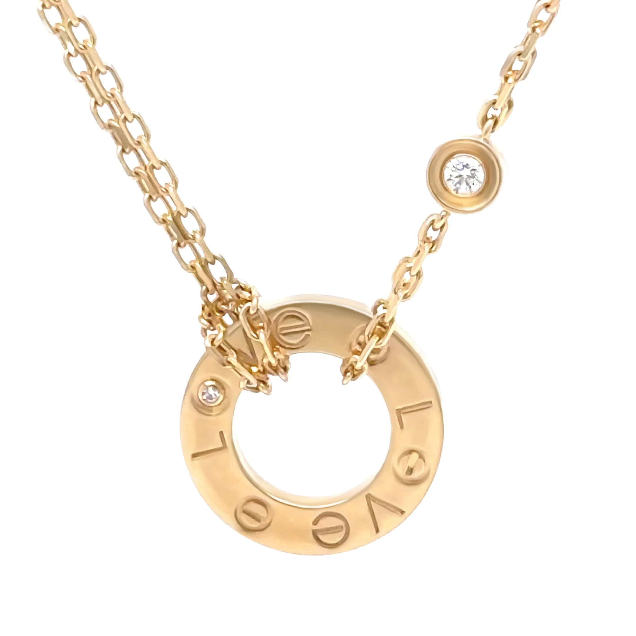 Cartier 18ct Yellow Gold Diamond Love Necklace 0.03ct 6.41g - Image 2