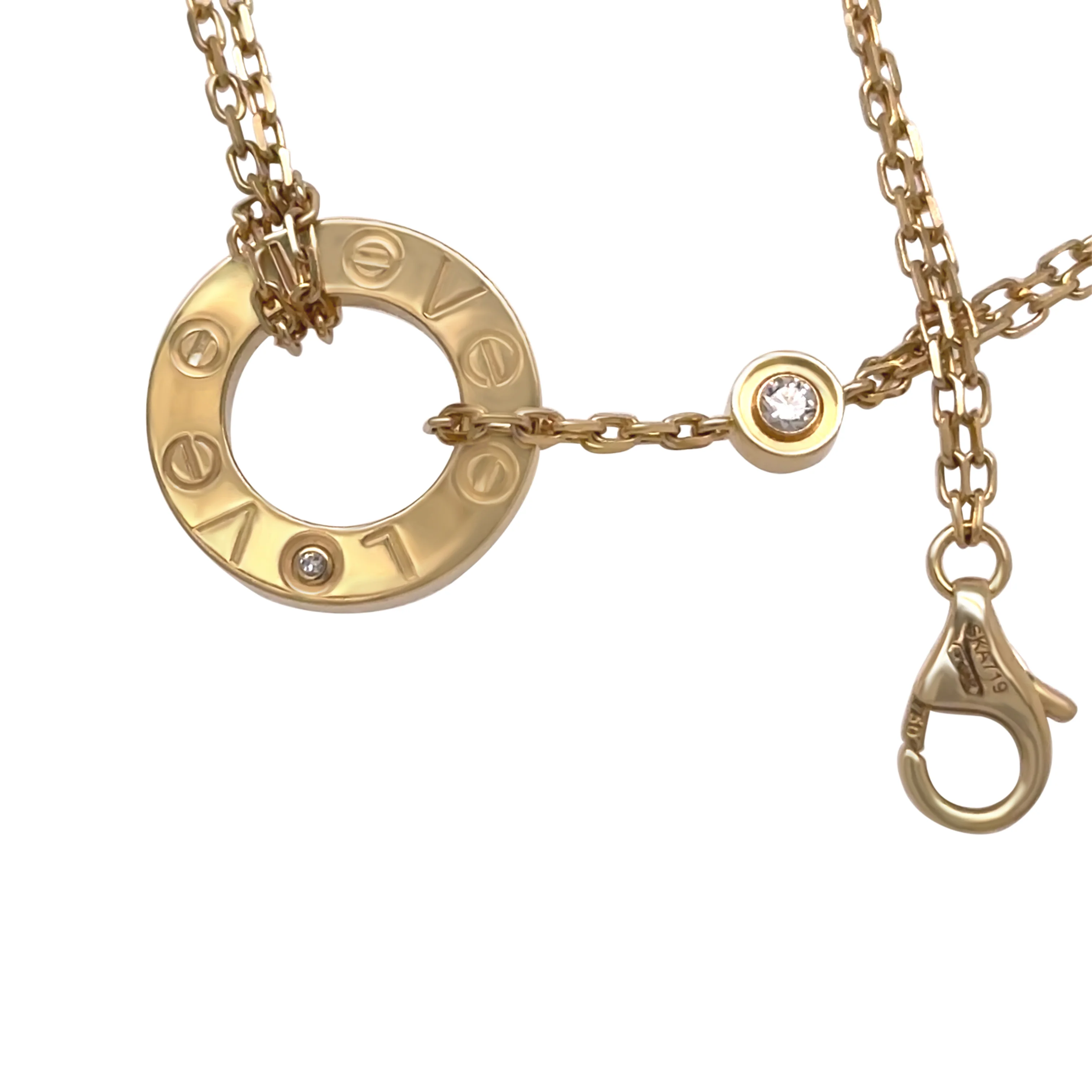 Cartier 18ct Yellow Gold Diamond Love Necklace 0.03ct 6.41g - Image 5