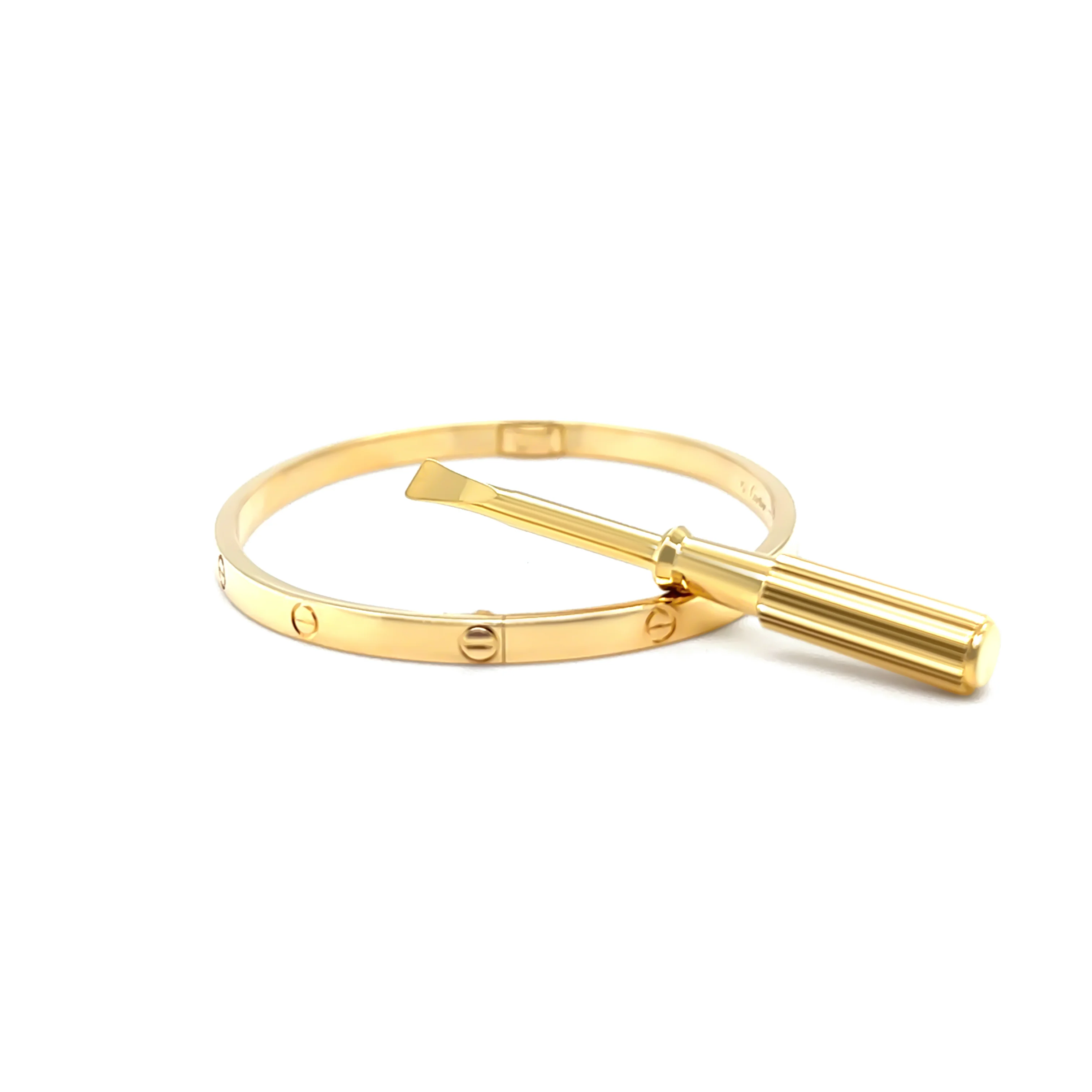 Cartier 18ct Yellow Gold Love Bracelet Small Model 19.31g – Size 17 - Image 2