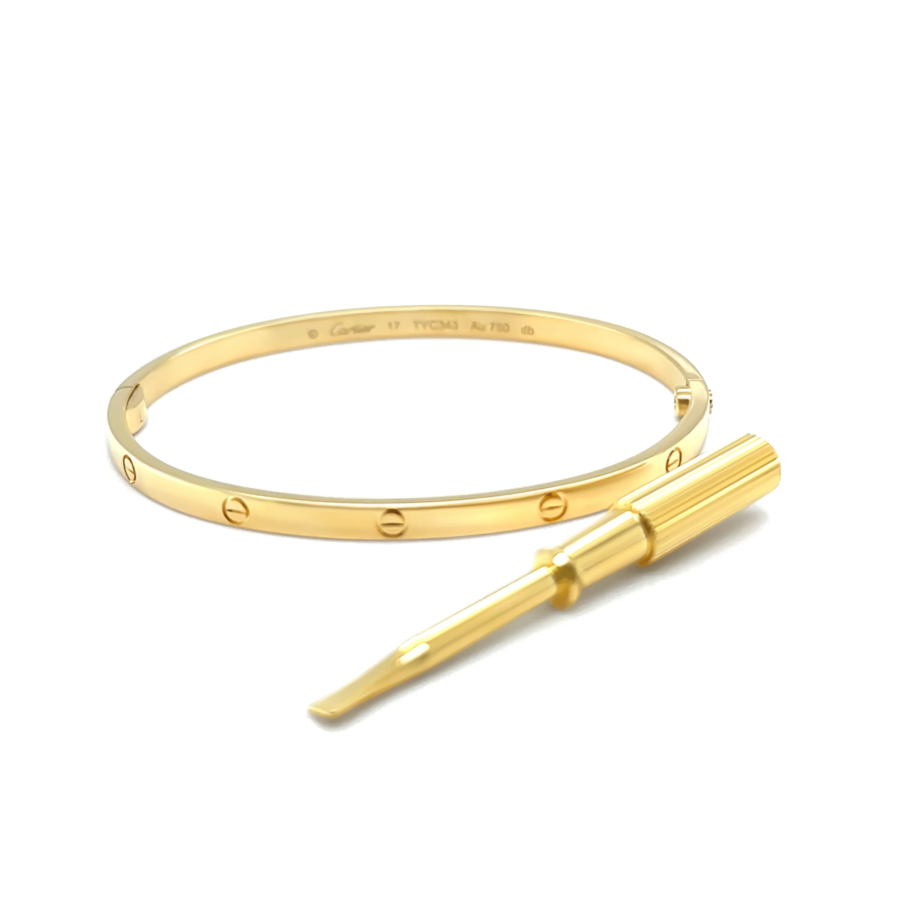 Cartier 18ct Yellow Gold Love Bracelet Small Model 19.31g – Size 17 - Image 3