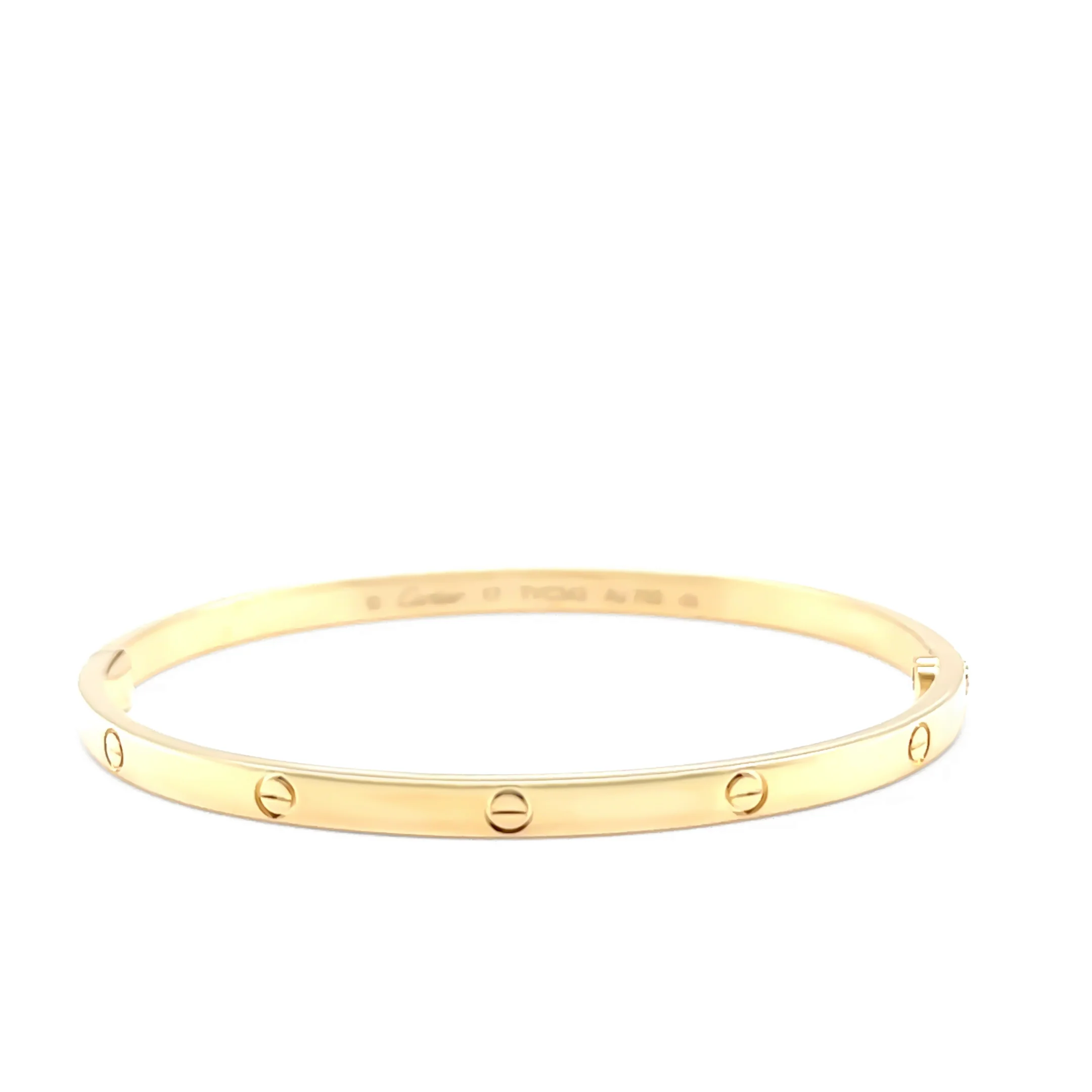 Cartier 18ct Yellow Gold Love Bracelet Small Model 19.31g – Size 17 - Image 5