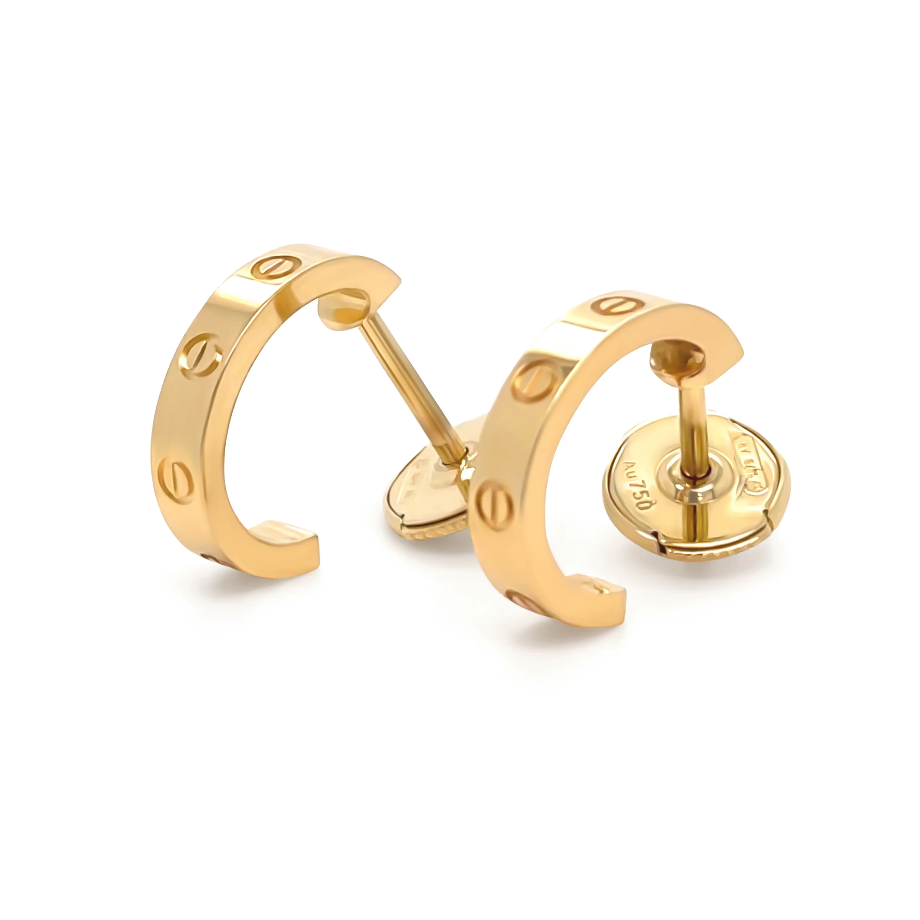 Cartier 18ct Yellow Gold Love Hoop Earrings Small Model 3.55g - Image 2