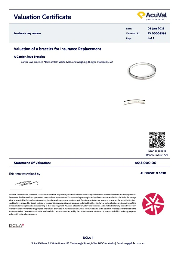 Cartier Love Bracelet White Gold - Image 9
