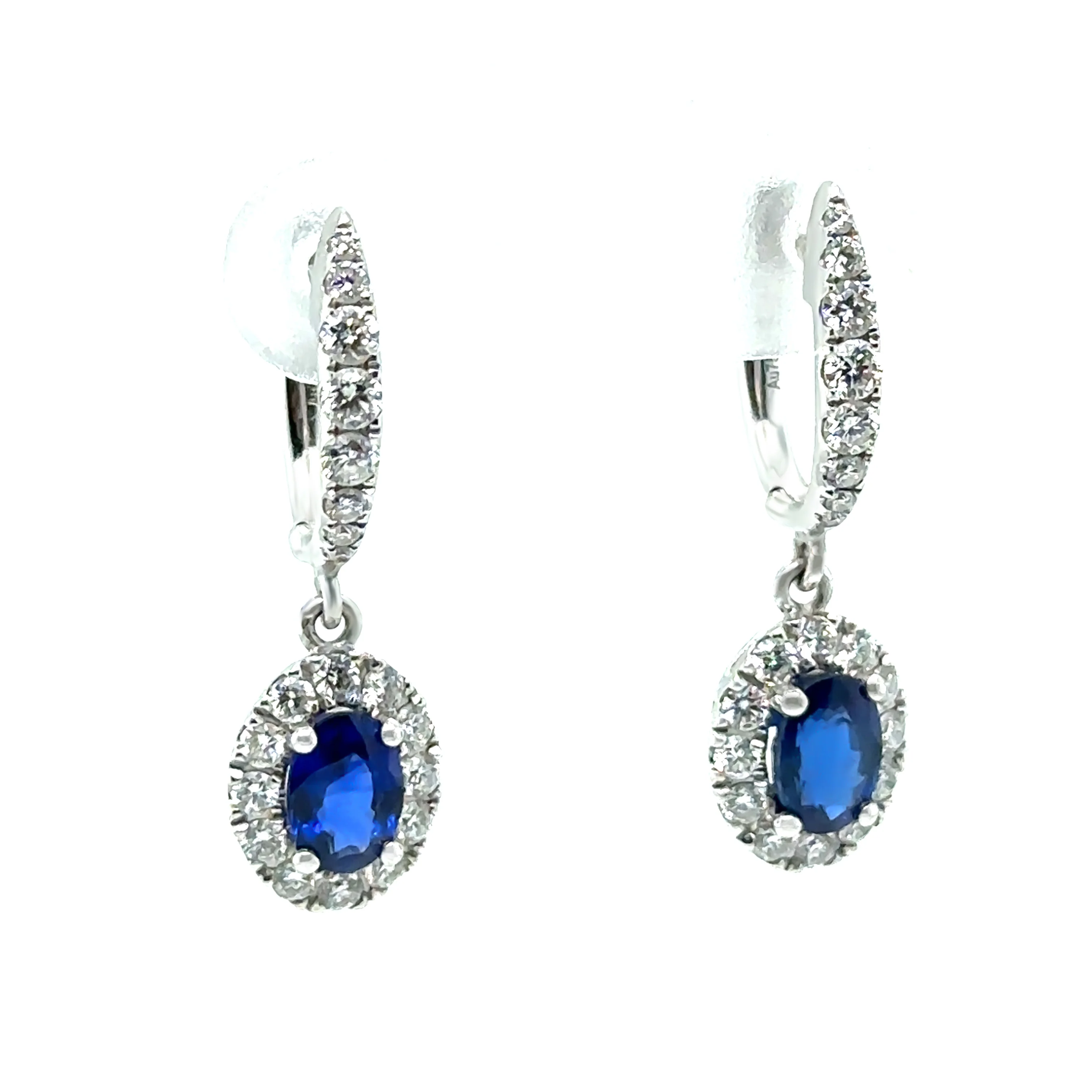 Cerrone 18ct White Gold Sapphire & Diamond Earrings 1.74ct 3.7g - Image 2