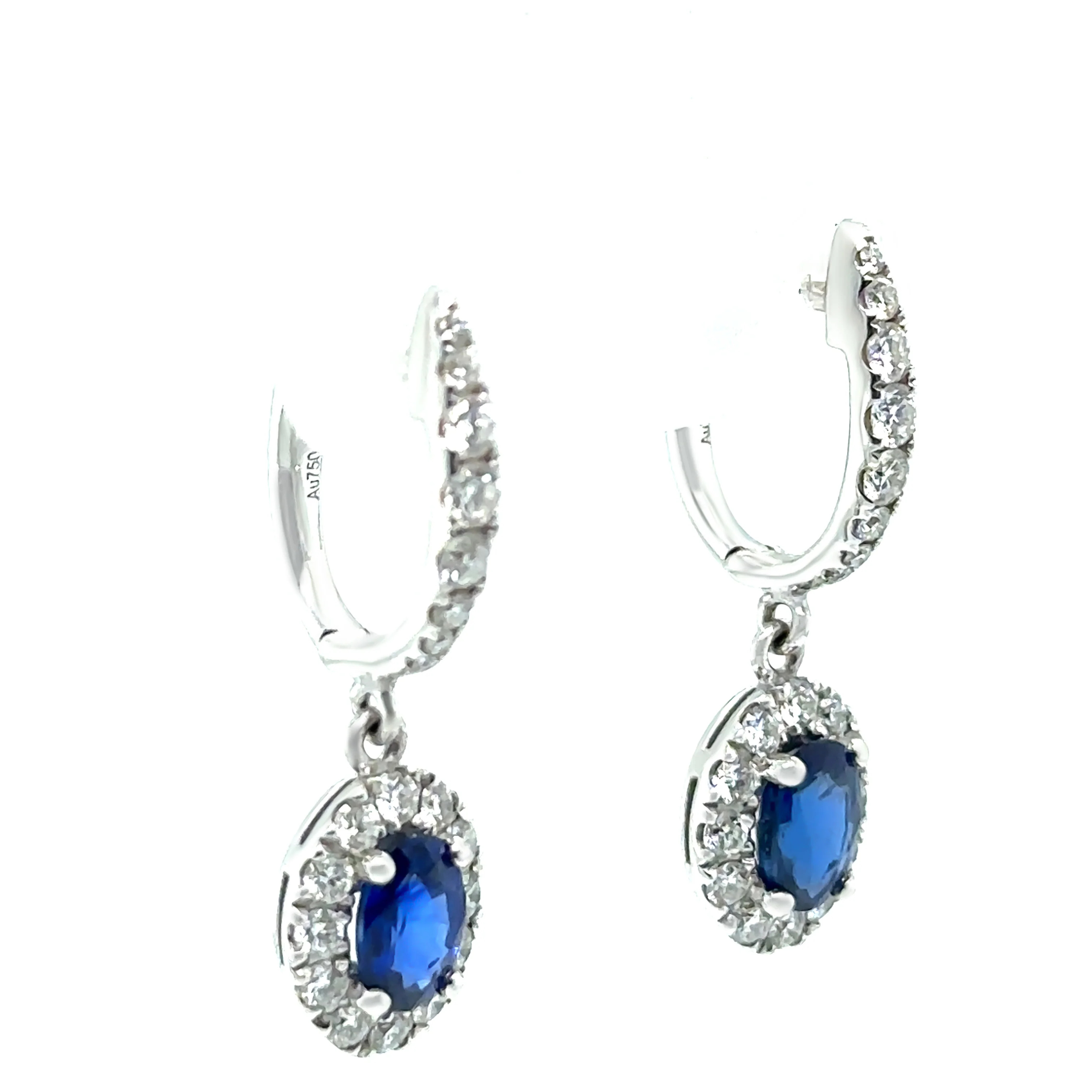 Cerrone 18ct White Gold Sapphire & Diamond Earrings 1.74ct 3.7g - Image 3