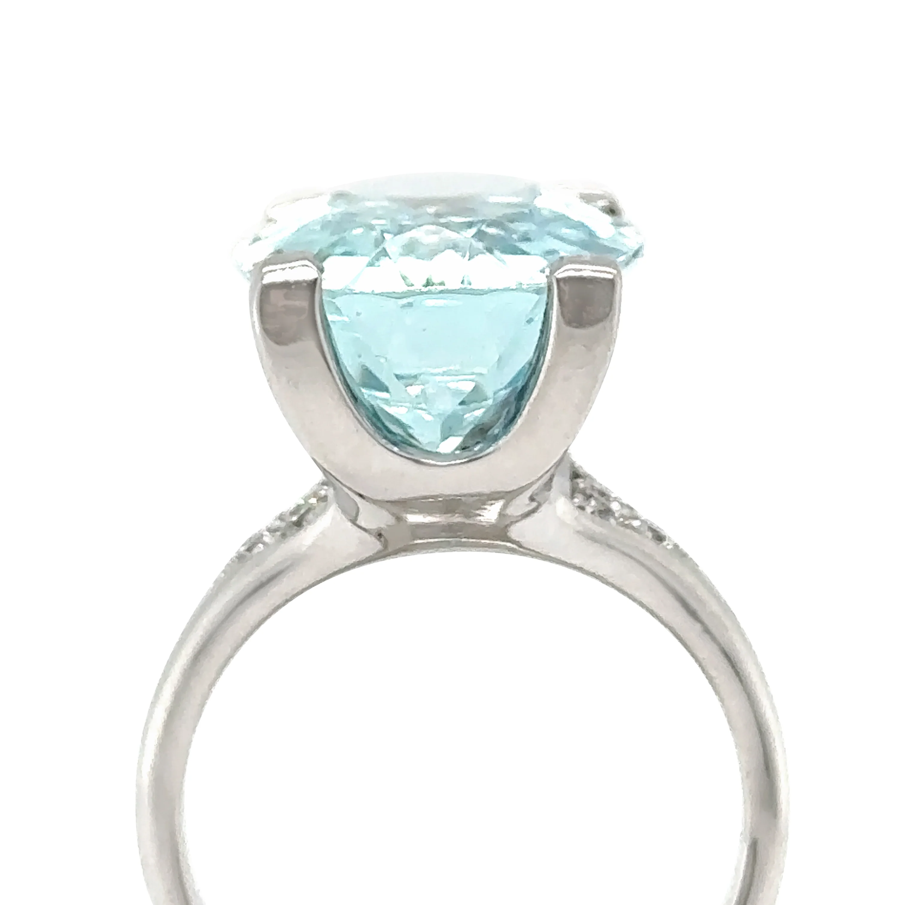 Cerrone Aquamarine & Diamond Oval Ring 11.12ct - Image 3