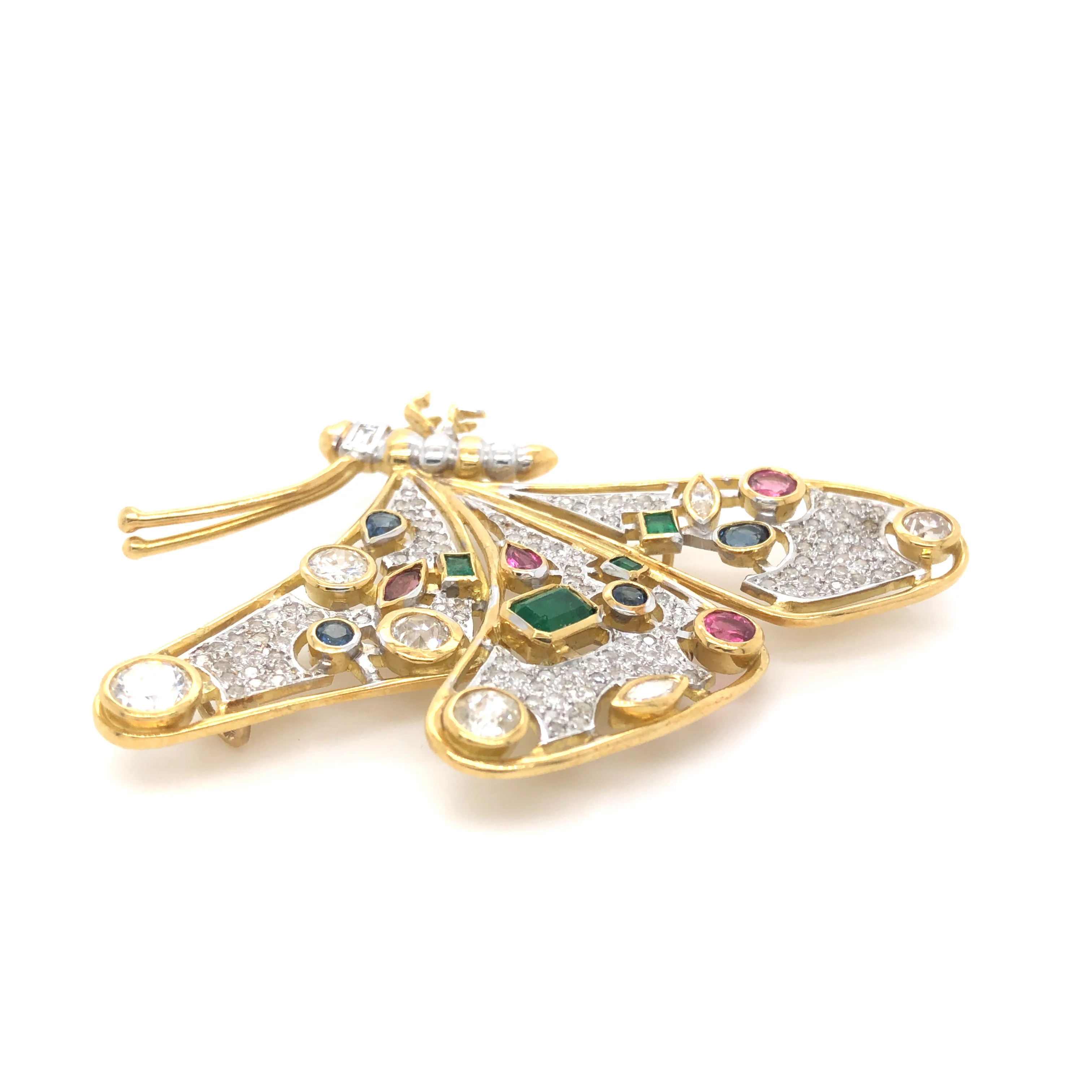 Bespoke Multi Stone Butterfly Brooch - Image 4