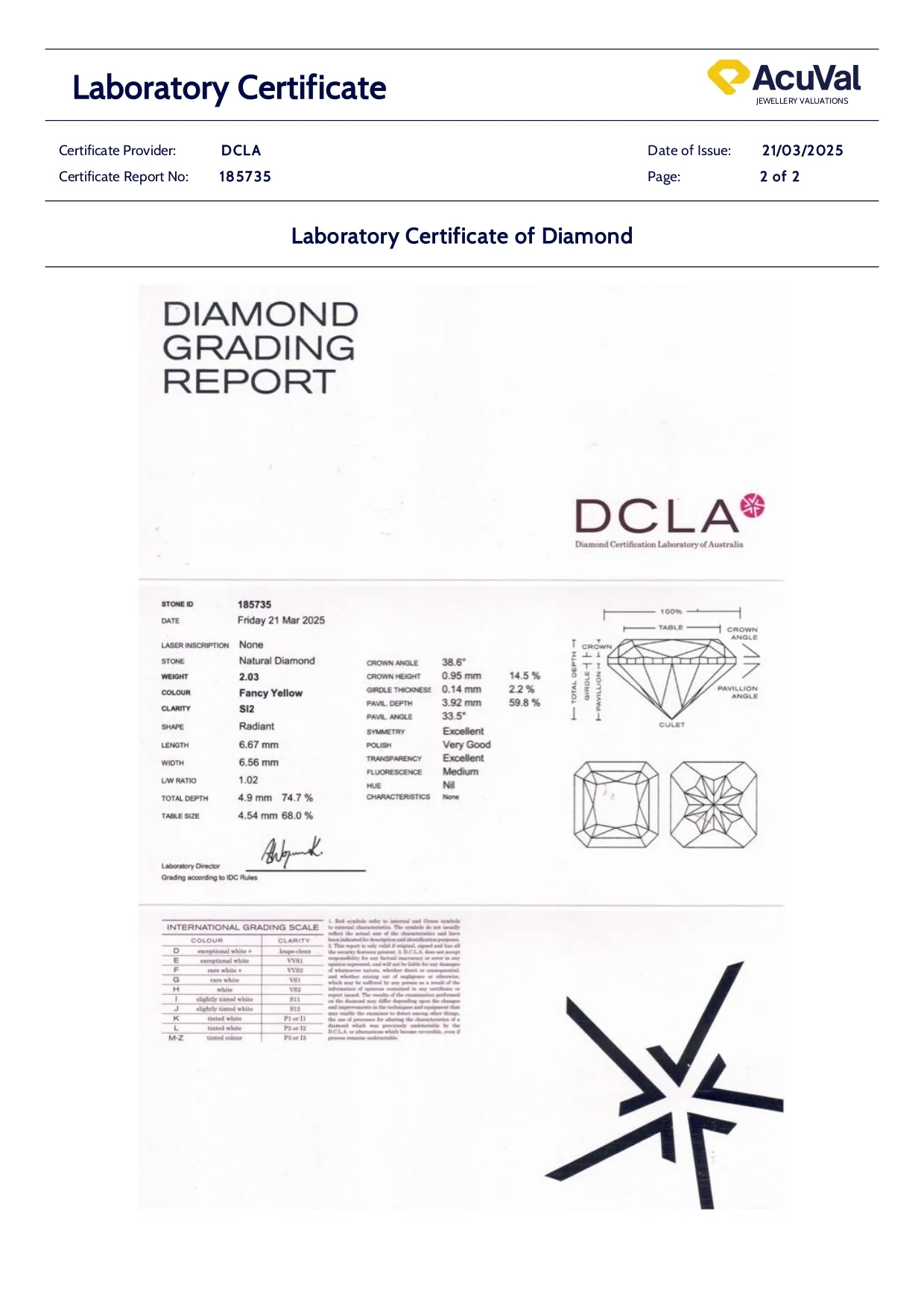 DCLA 18ct White Gold Fancy Yellow Diamond Engagement Ring 2.53ct - Image 11