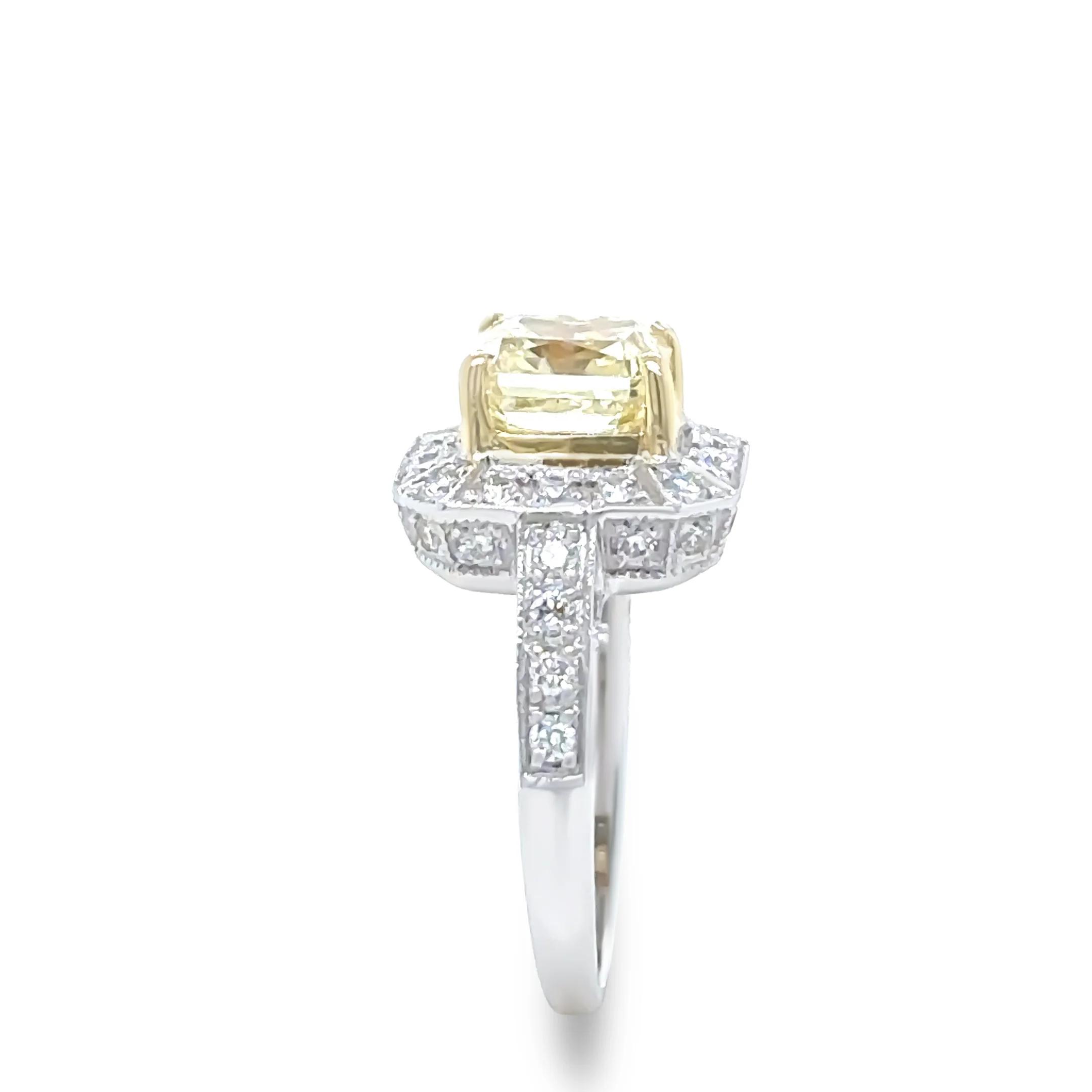 DCLA 18ct White Gold Fancy Yellow Diamond Engagement Ring 2.53ct - Image 7