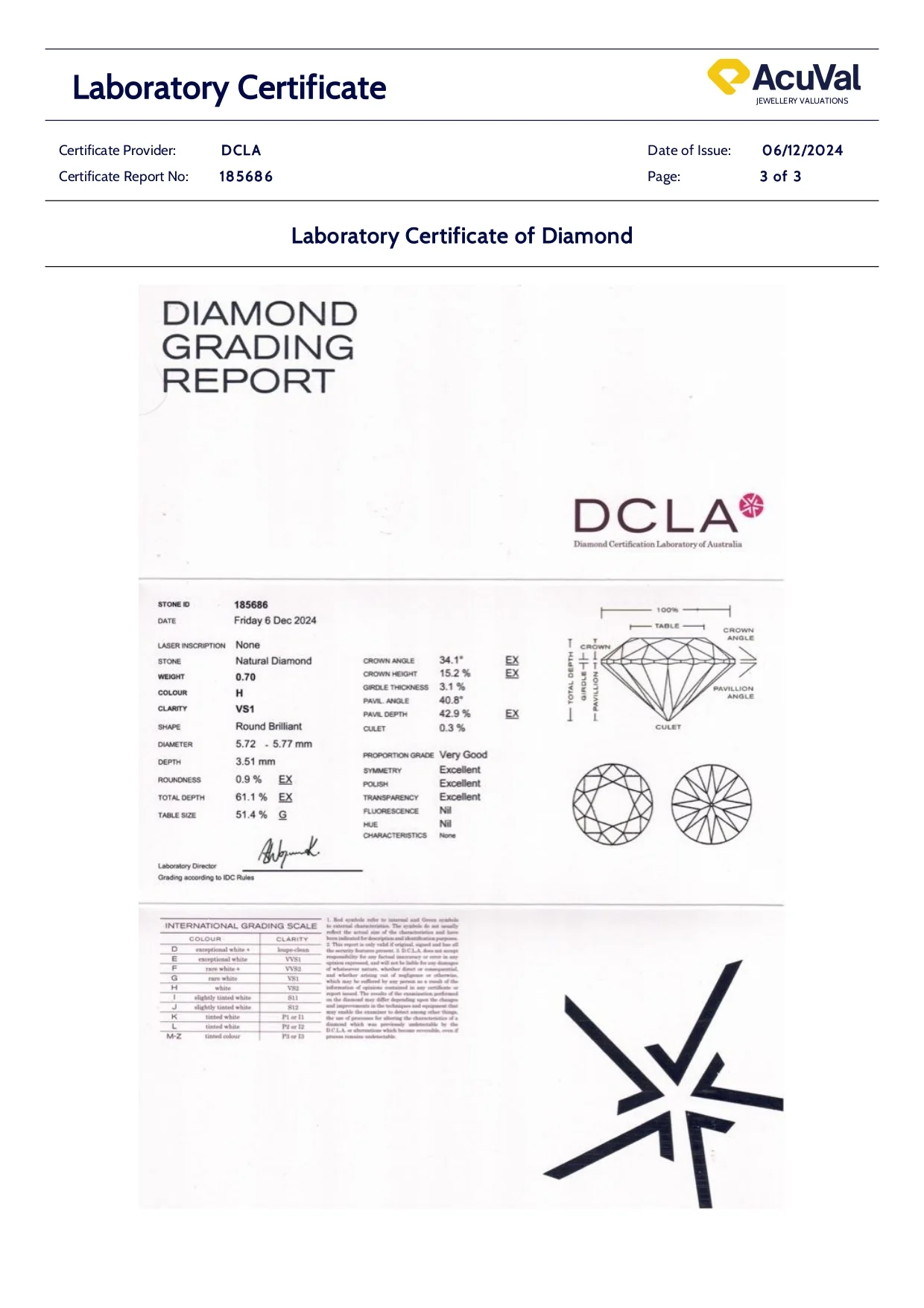 DCLA 18ct White Gold Diamond Earrings 1.40ct - Image 10