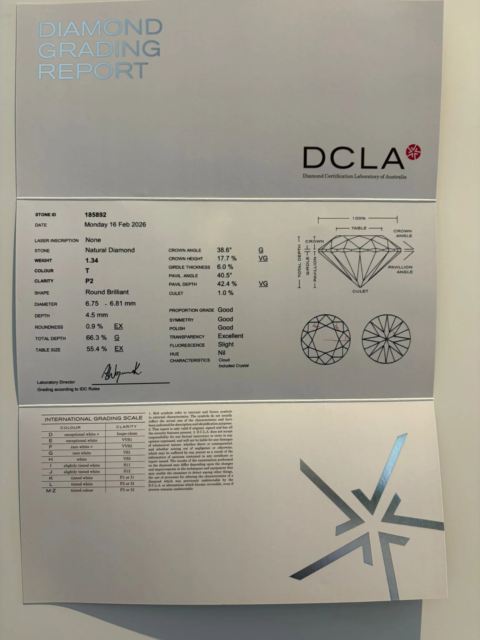 DCLA 18ct Yellow & White Gold Diamond Engagement Ring 1.79ct 3.64g - Image 10