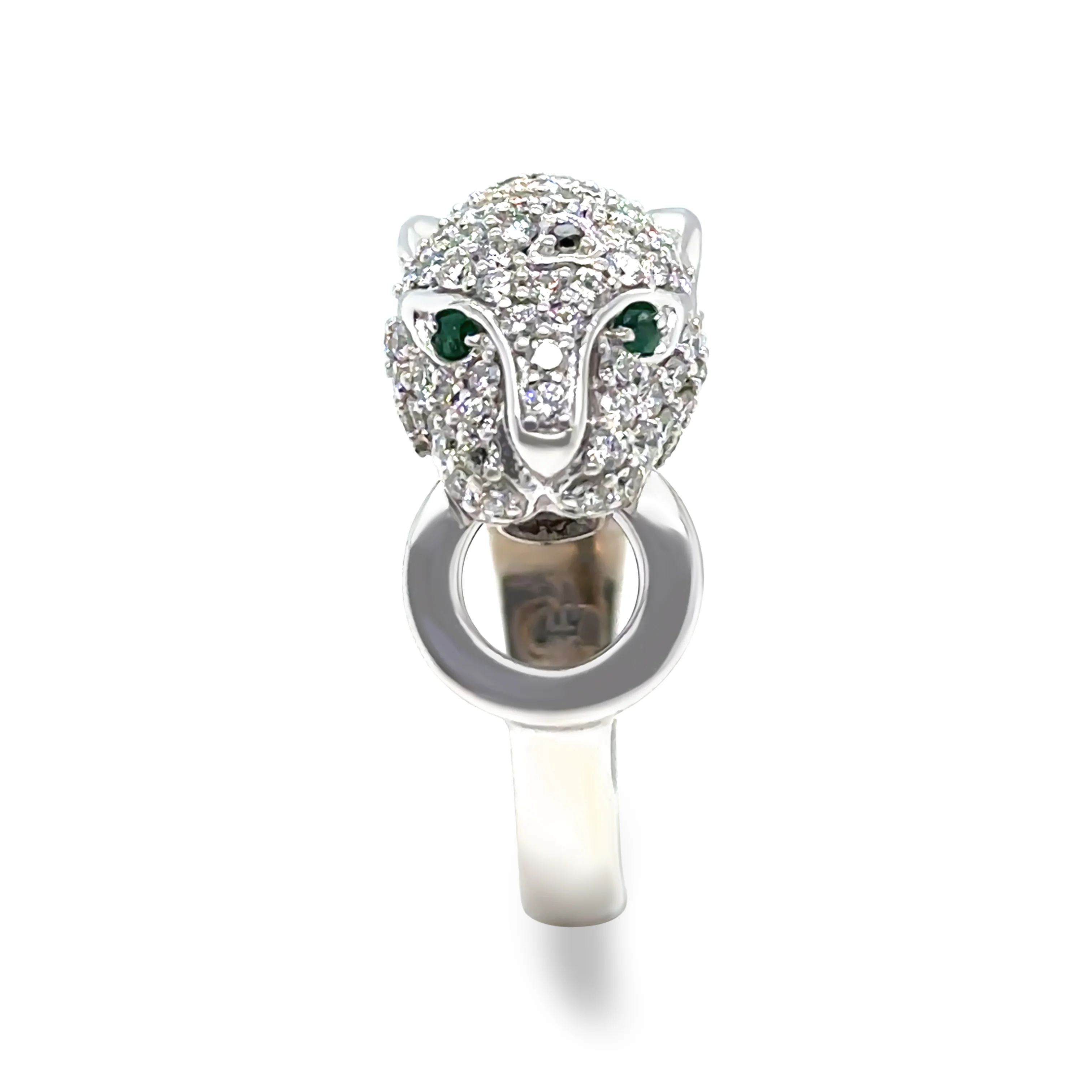 Effy Signature 14ct White Gold Diamond and Emerald Ring 0.67ct 7.66g - Image 3