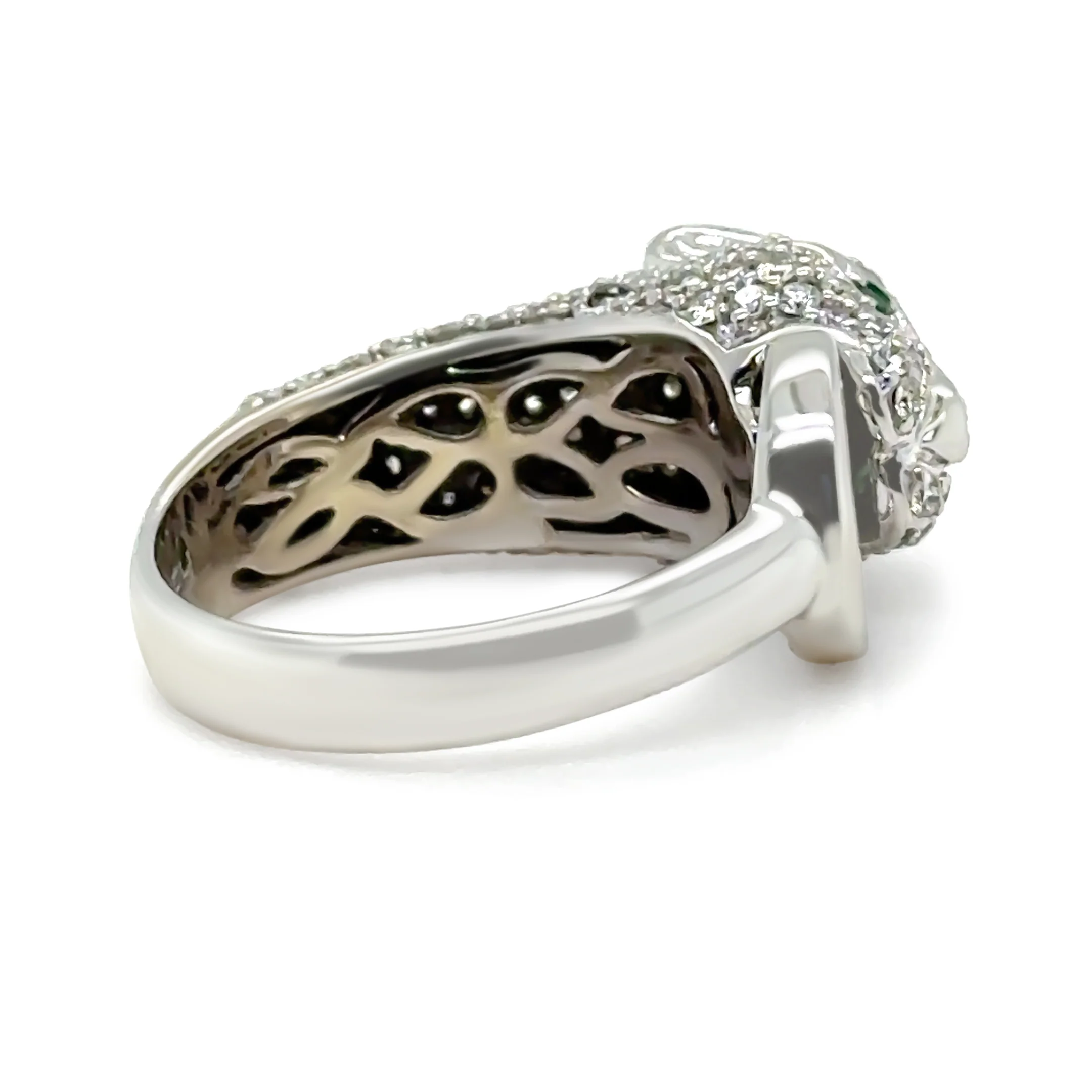 Effy Signature 14ct White Gold Diamond and Emerald Ring 0.67ct 7.66g - Image 6