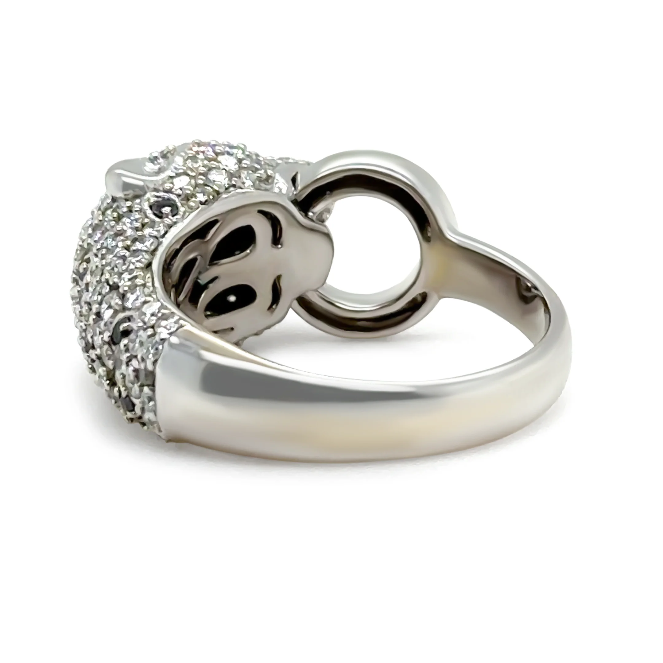 Effy Signature 14ct White Gold Diamond and Emerald Ring 0.67ct 7.66g - Image 7