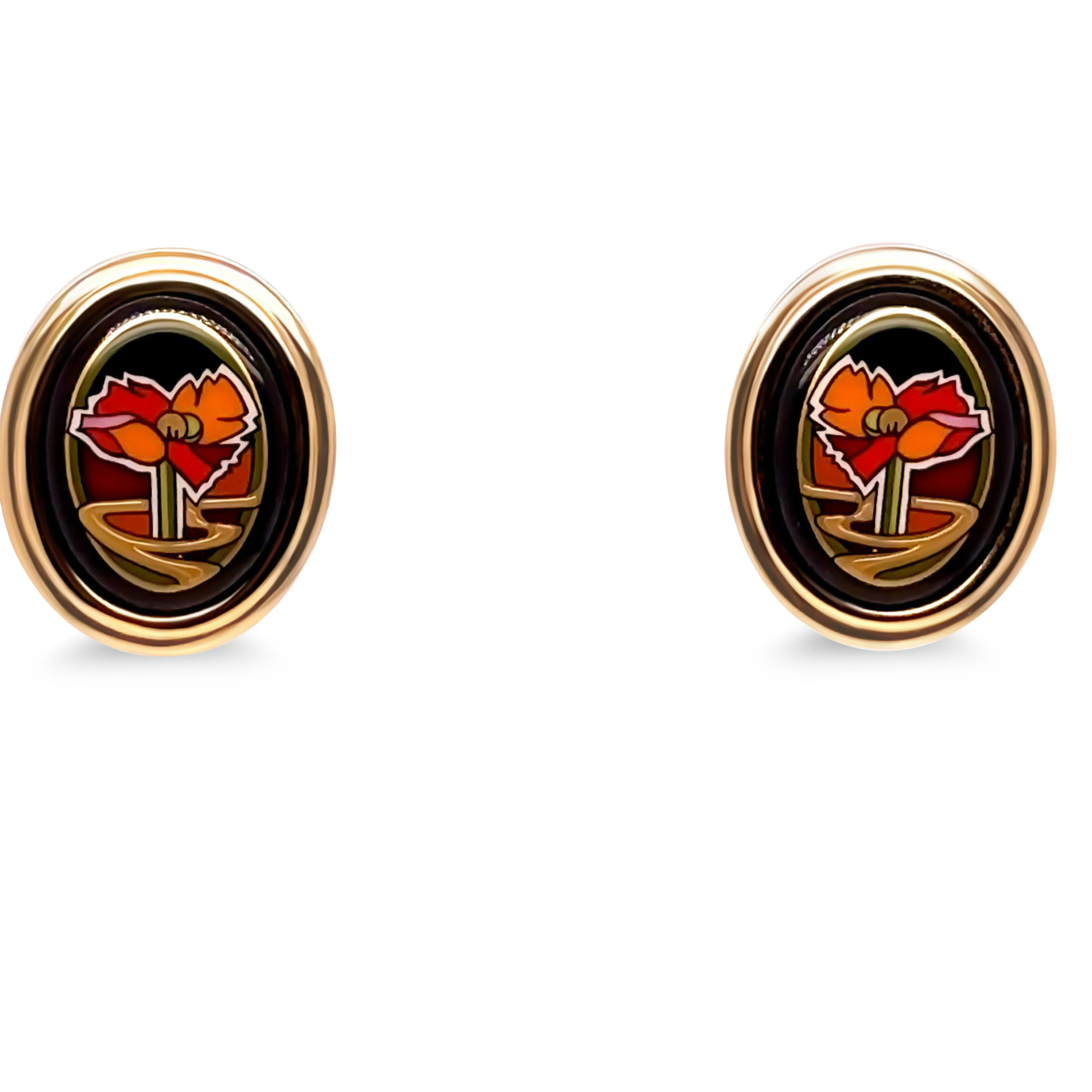 Frey Wille Alphonse Mucha Libussa Coral Set – Earrings & Pendant with Black Strand Necklace - Image 5