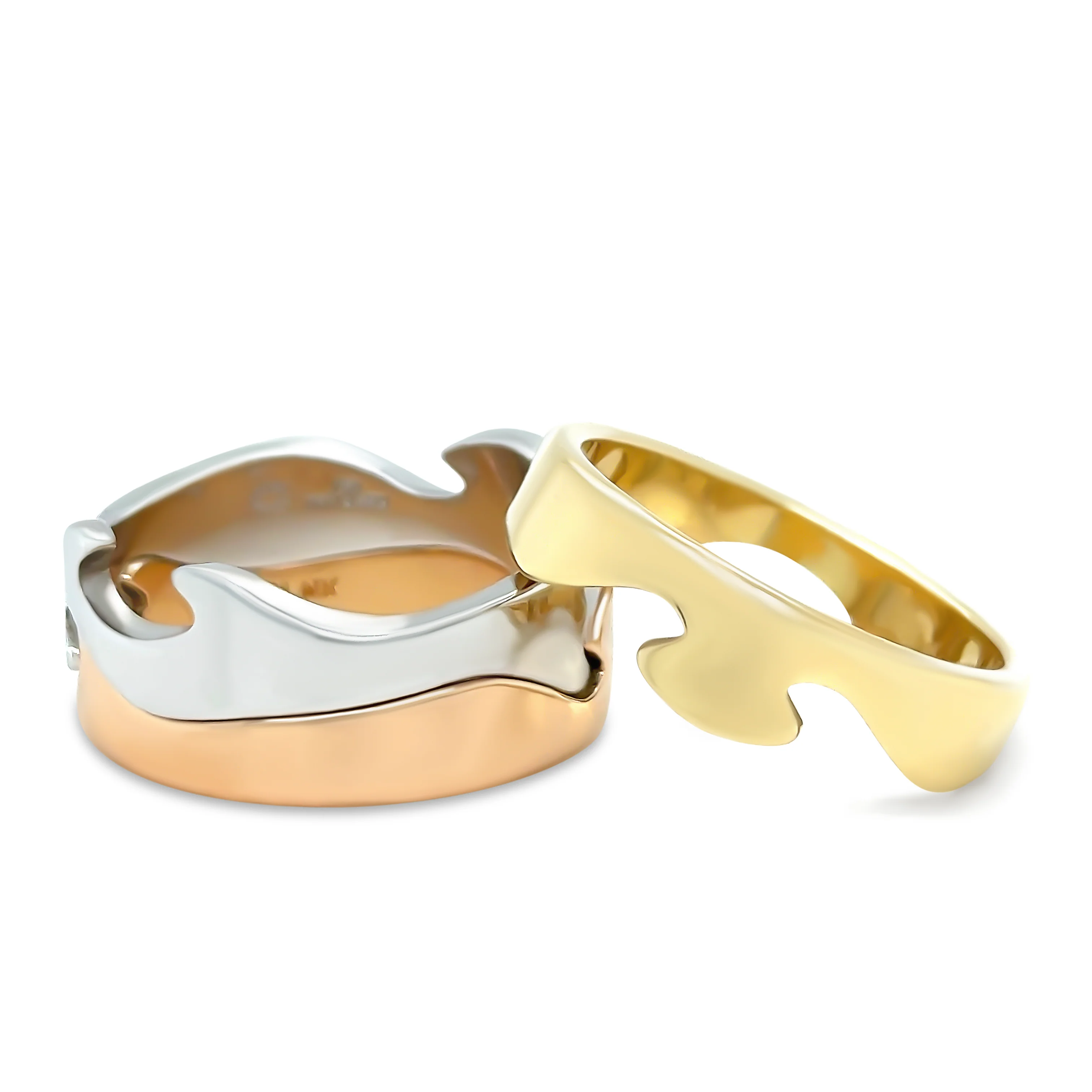 Georg Jensen 18ct Gold Fusion Three Piece Ring 21.9g - Image 2