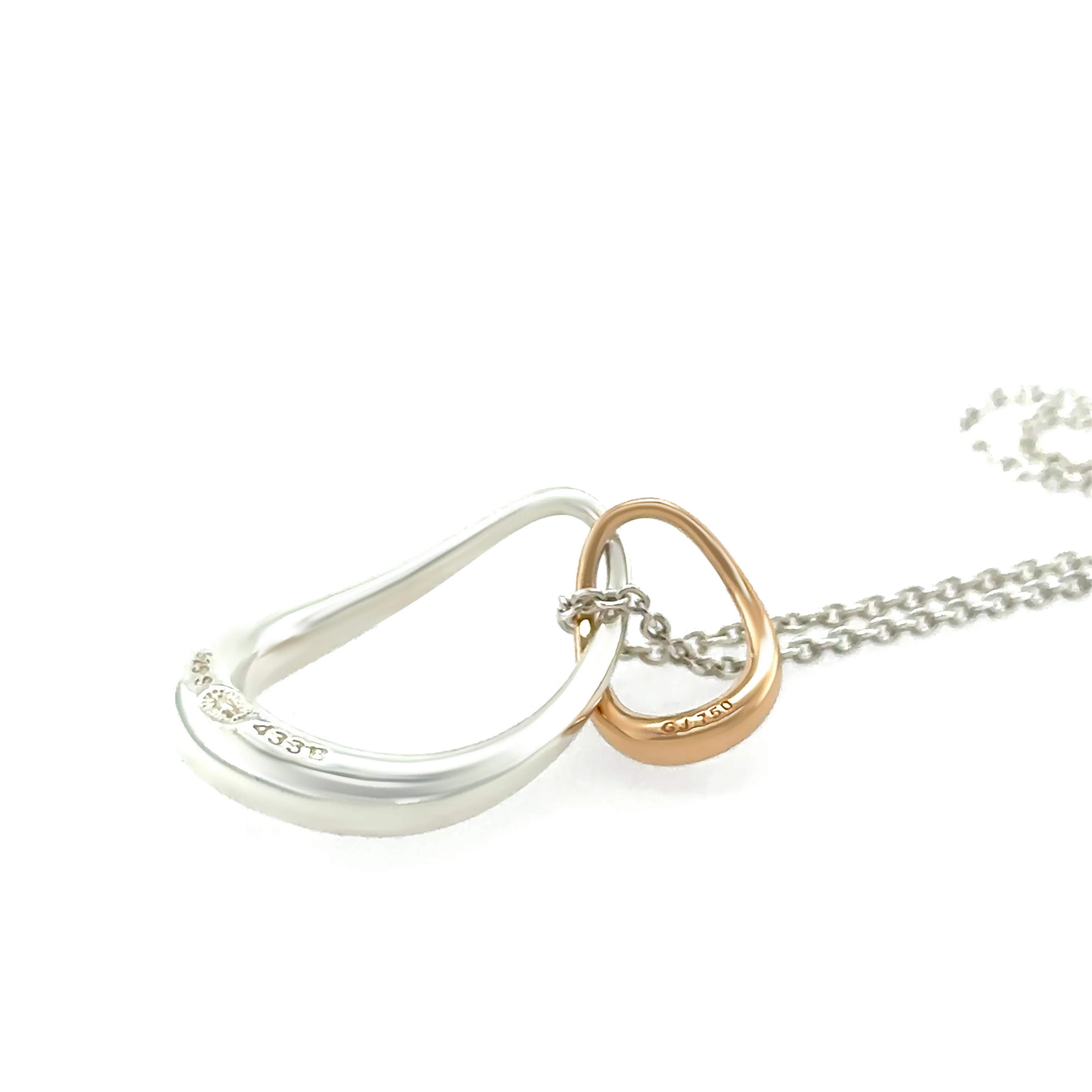 Georg Jensen 18ct Rose Gold & Sterling Silver Offspring Necklace 6.22g - Image 8