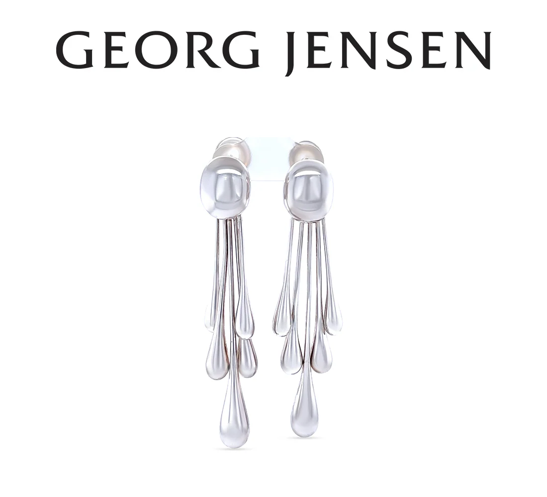 Georg Jensen Sterling Silver Multi-Teardrop Earrings by Astrid Fog