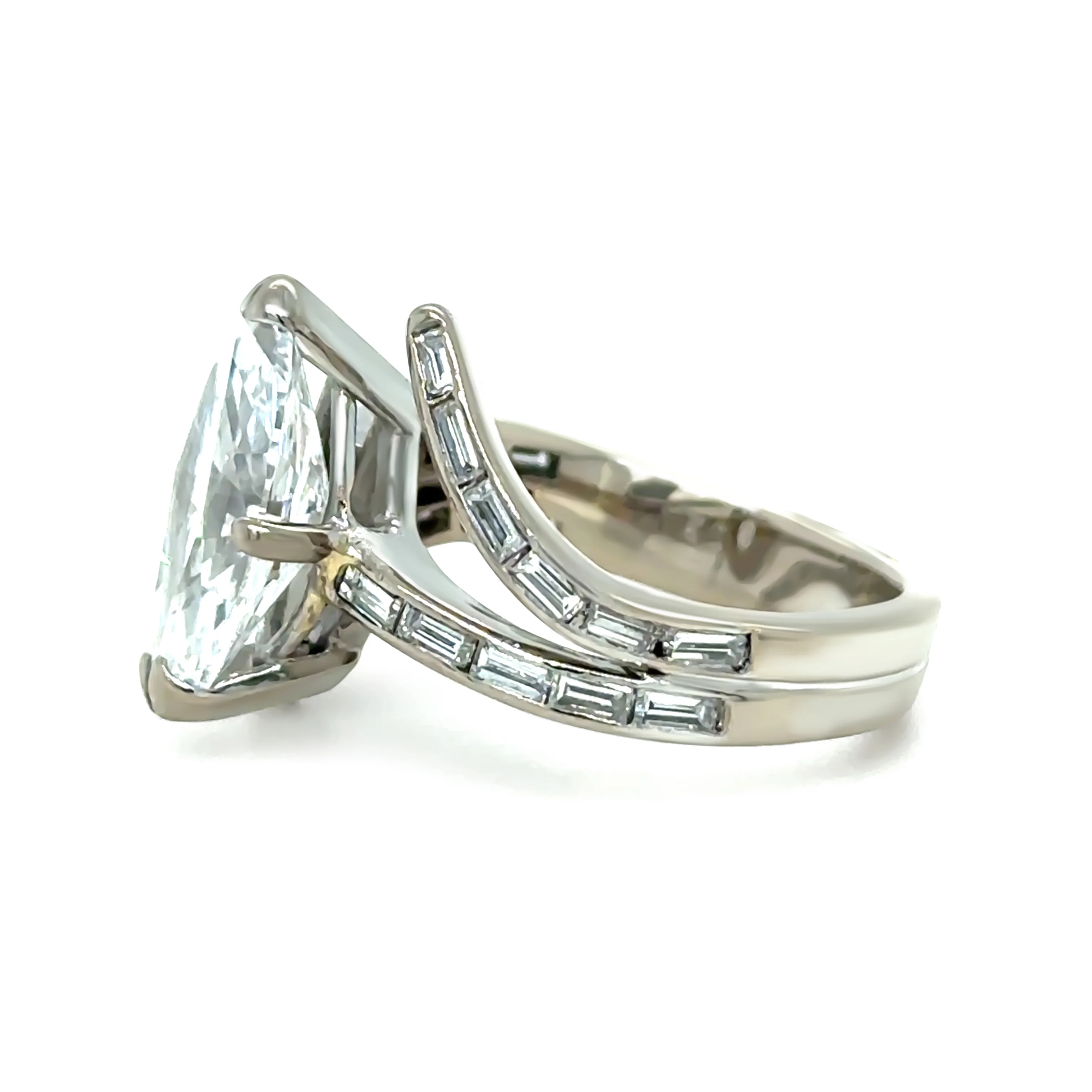 GIA 14ct White Gold Marquise Diamond Ring 3.52ct - Image 2