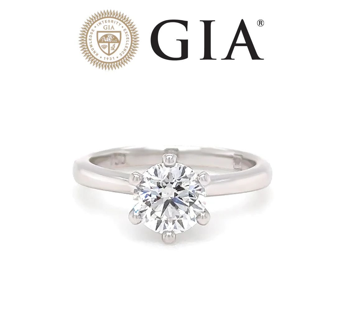 GIA 18ct White Gold Diamond Engagement Ring 1.01ct 3.62g
