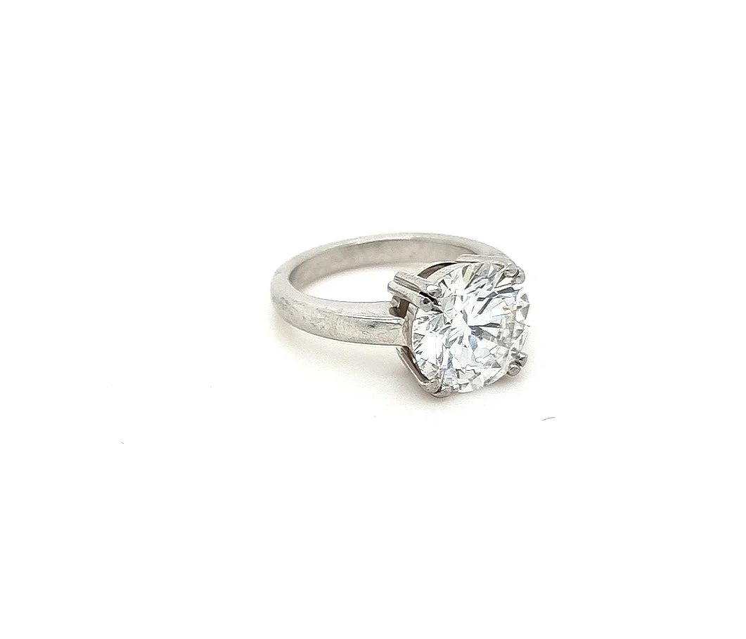 GIA Platinum Diamond Ring 3.78ct - Image 3