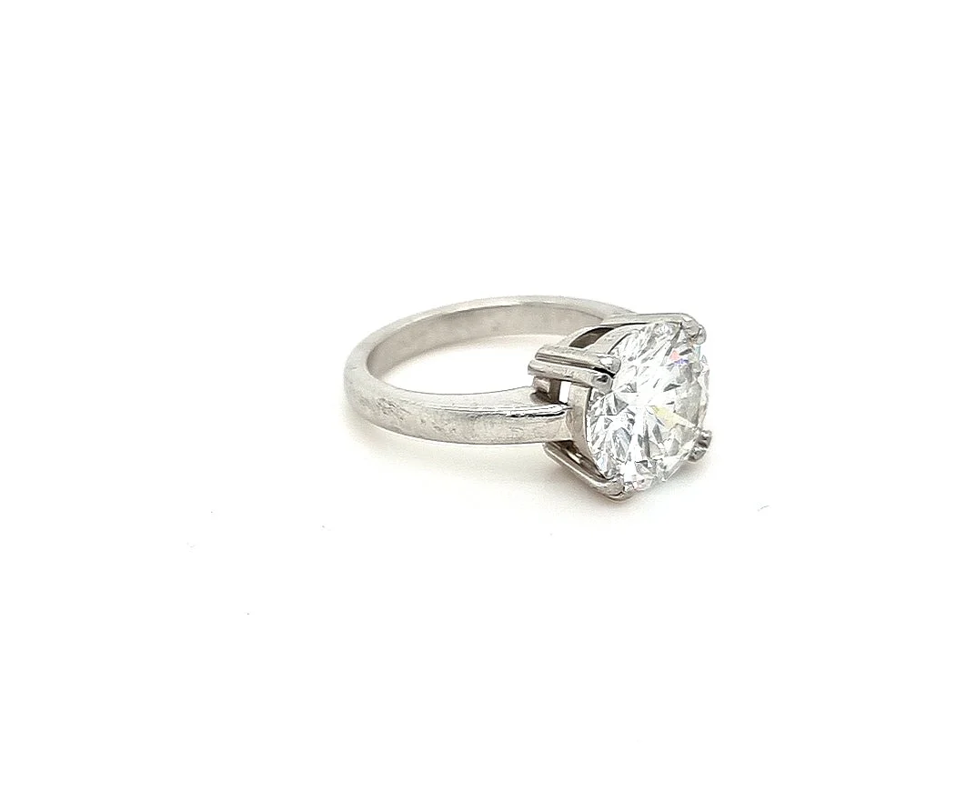 GIA Platinum Diamond Ring 3.78ct - Image 4