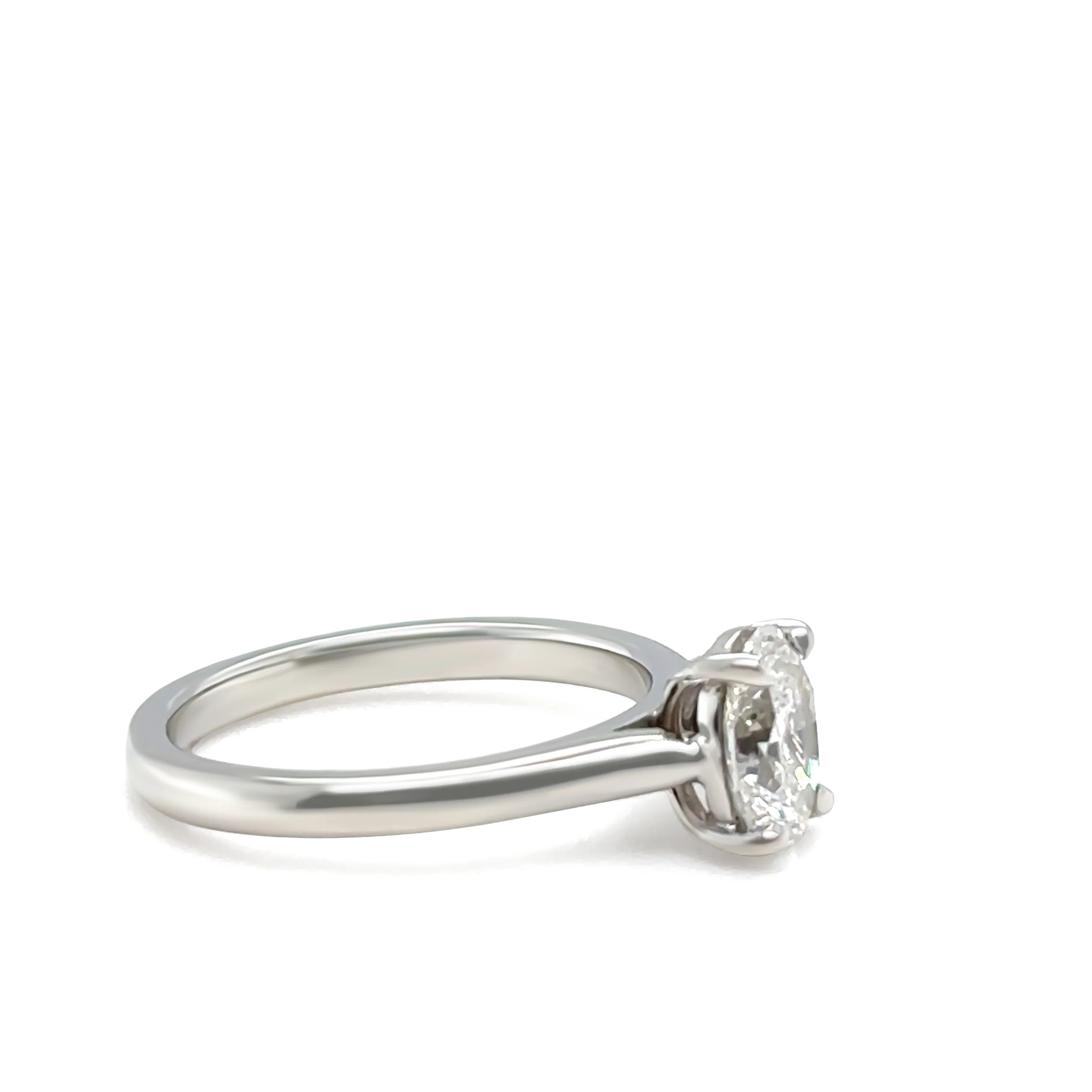 GIA Platinum Oval Brilliant Cut Diamond Solitaire Ring 0.80ct 4.08g - Image 4
