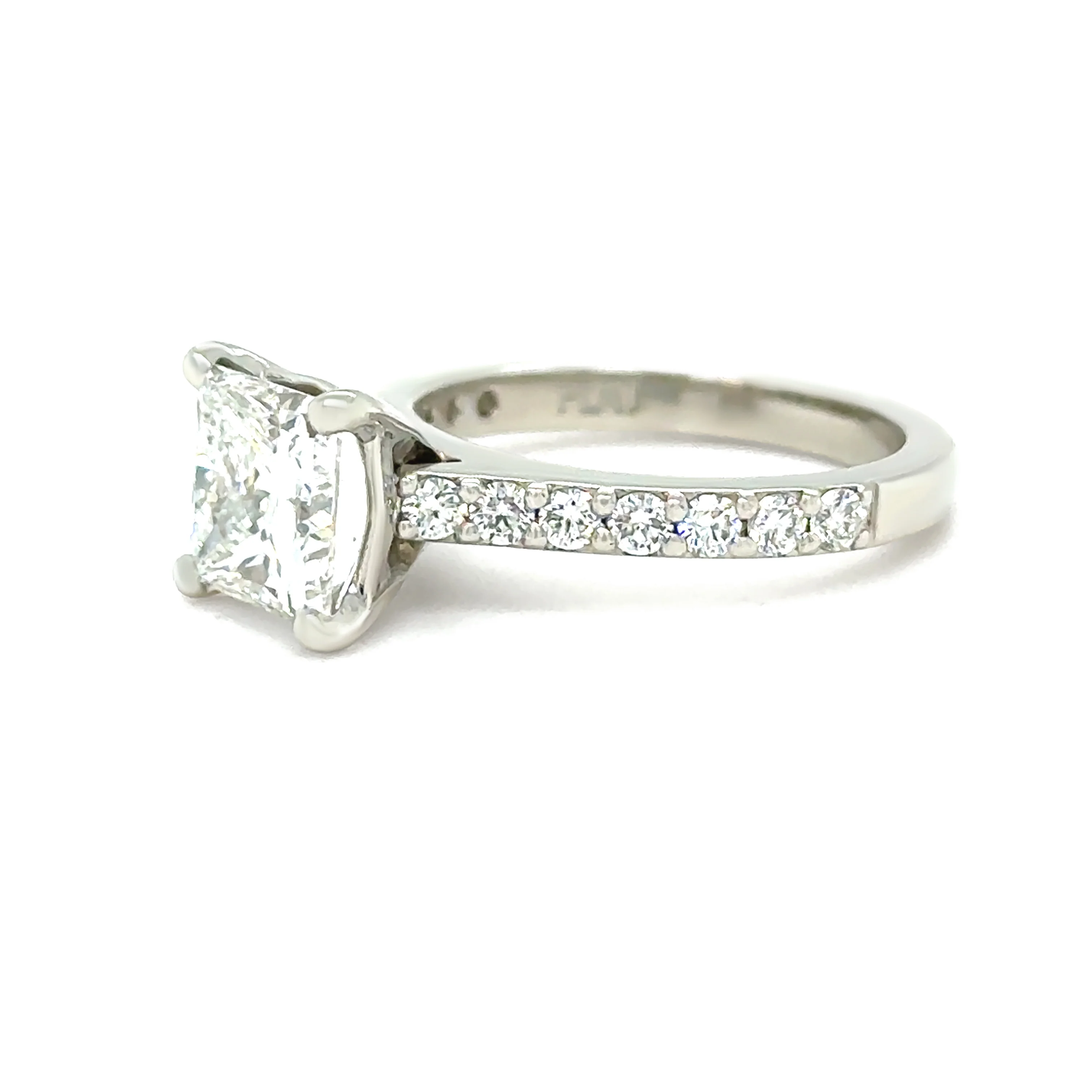 GIA Platinum Princess Cut Diamond Engagement Ring 3.02ct 7.9g - Image 3