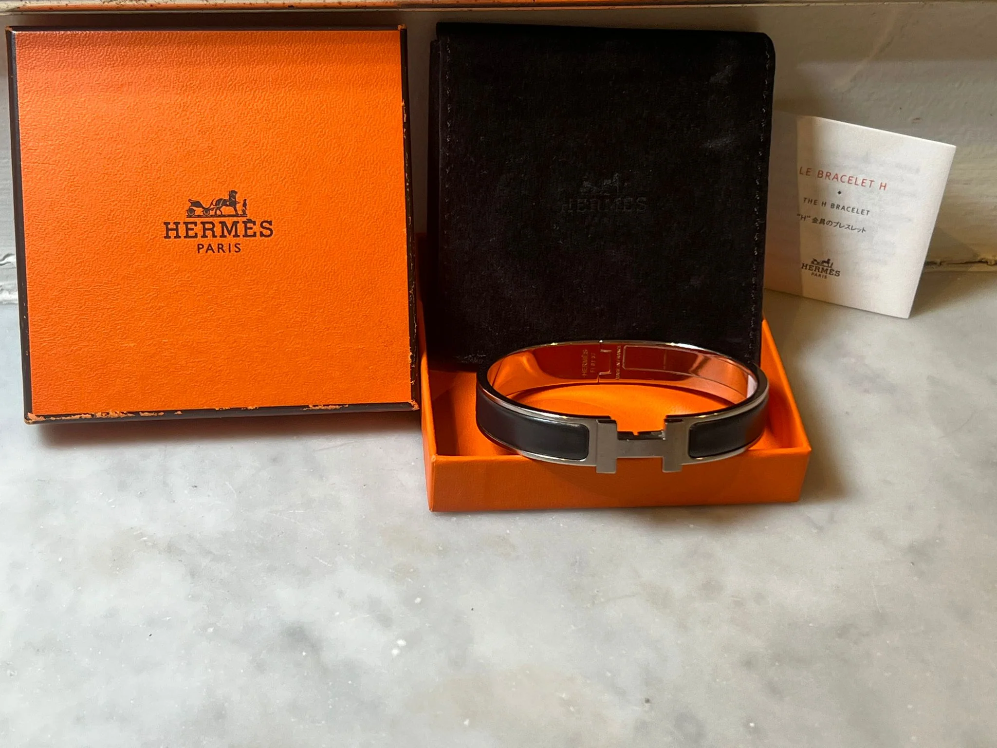 Hermès Clic H Bracelet Palladium-Plated Black - Image 7