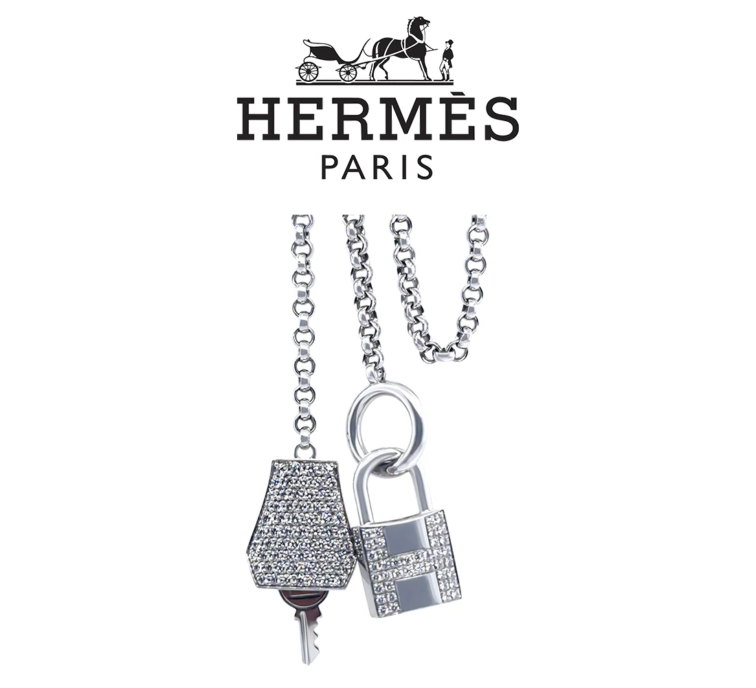 Hermès Sautoir Kelly Clochette Diamond Long Necklace 1.83ct 55.65g