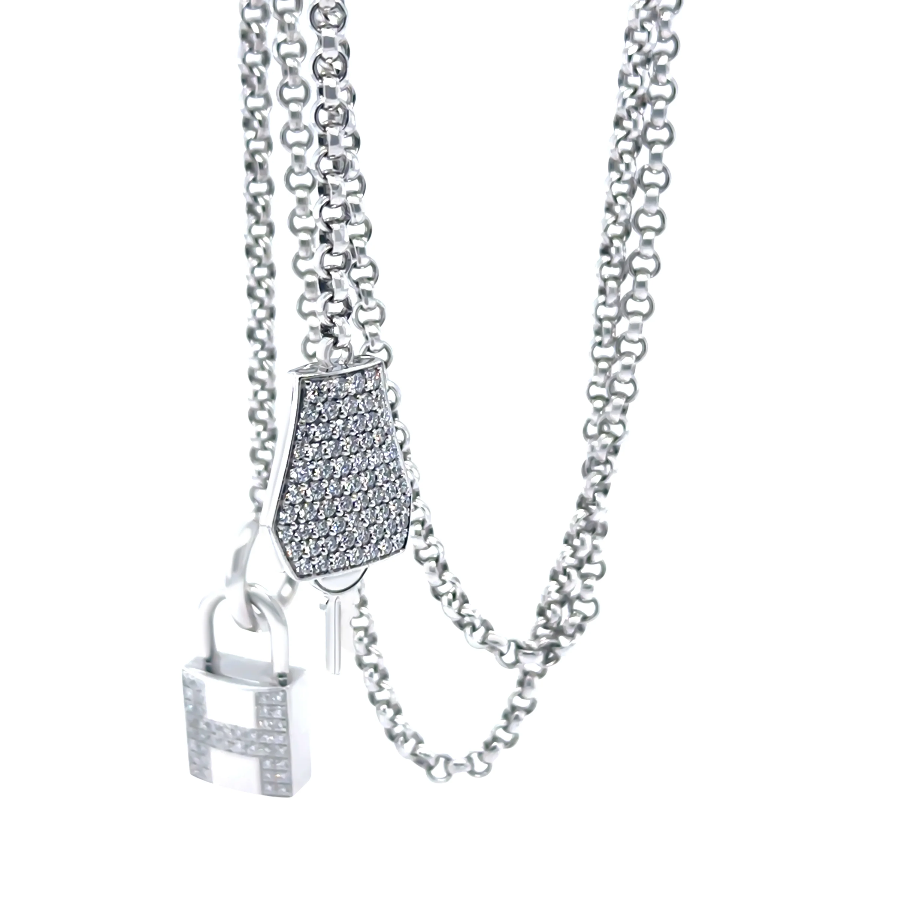 Hermès Sautoir Kelly Clochette Diamond Long Necklace 1.83ct 55.65g - Image 3